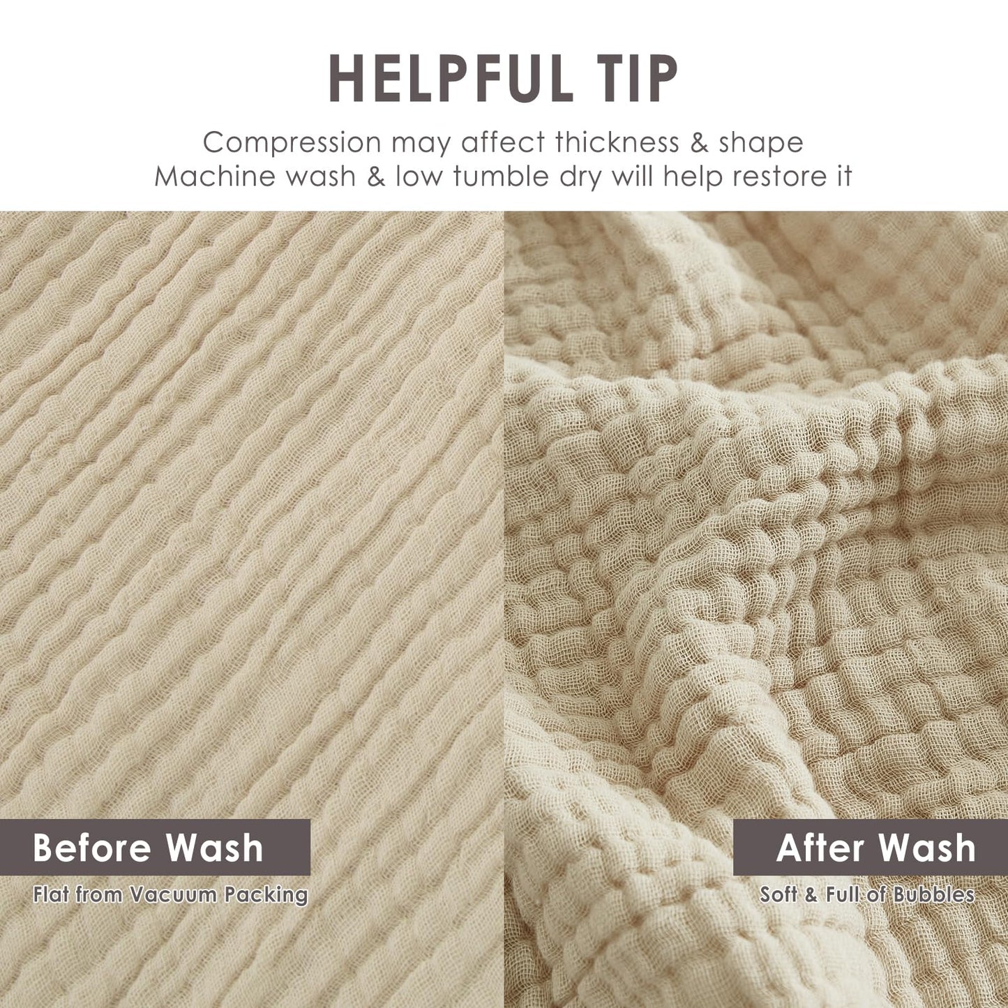 EMME Cotton Throw Blanket Gifts for Women 100% Muslin for Couch Breathable Gauze All Season Soft and Lightweight Pre-Washed（Throw XL 50"x71"）