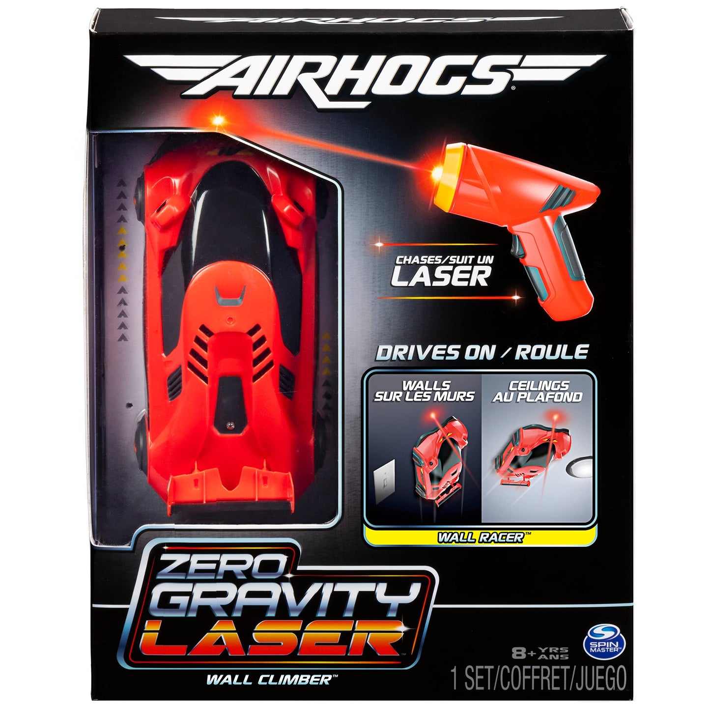 Air Hogs, Zero Gravity, Guided Wall Racer, Wall Climbing Race Car, Red