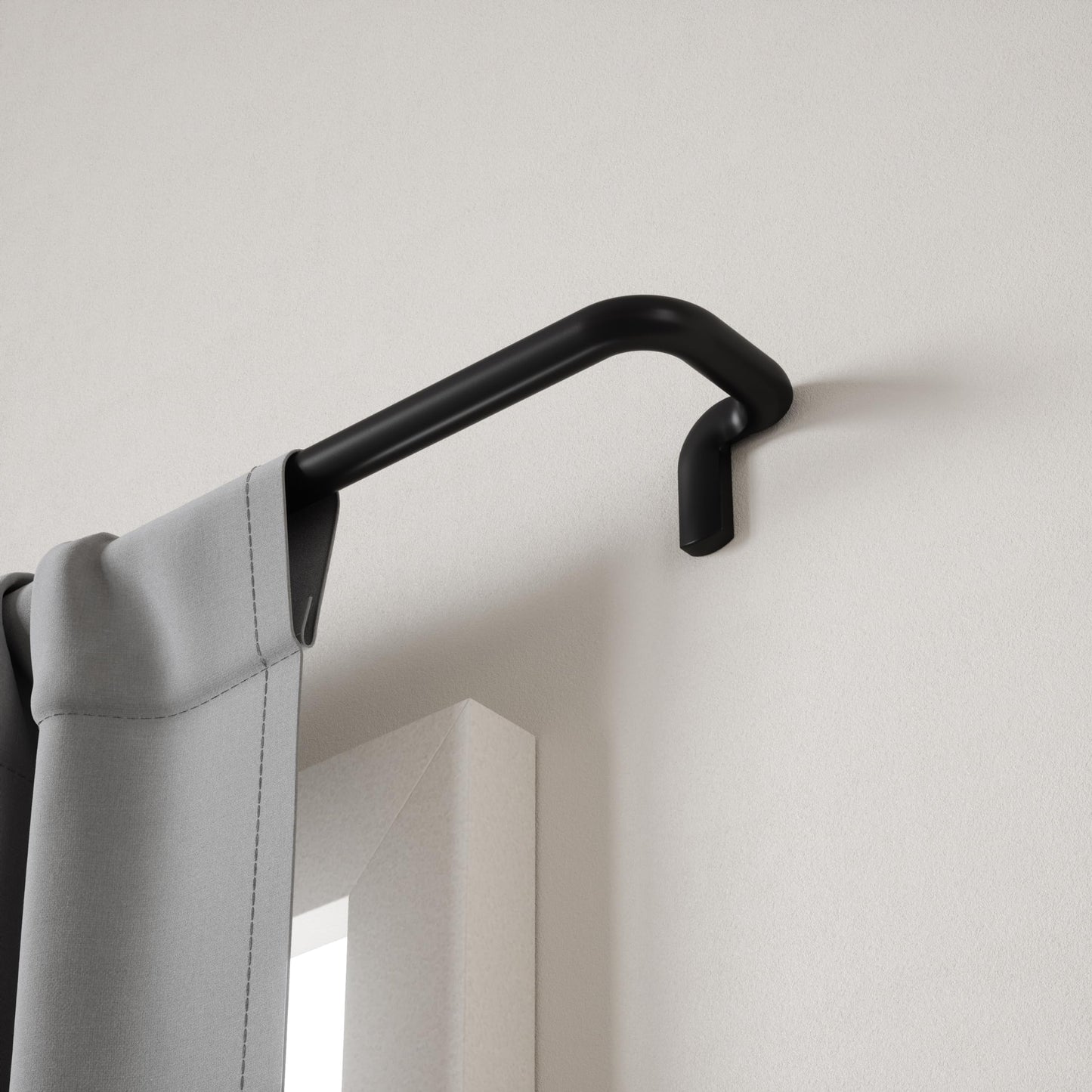 Umbra Twilight Curtain Rod Set – Wrap Around Design Ideal for Blackout or Room Darkening Panels, 30 to 84 Inches, Black