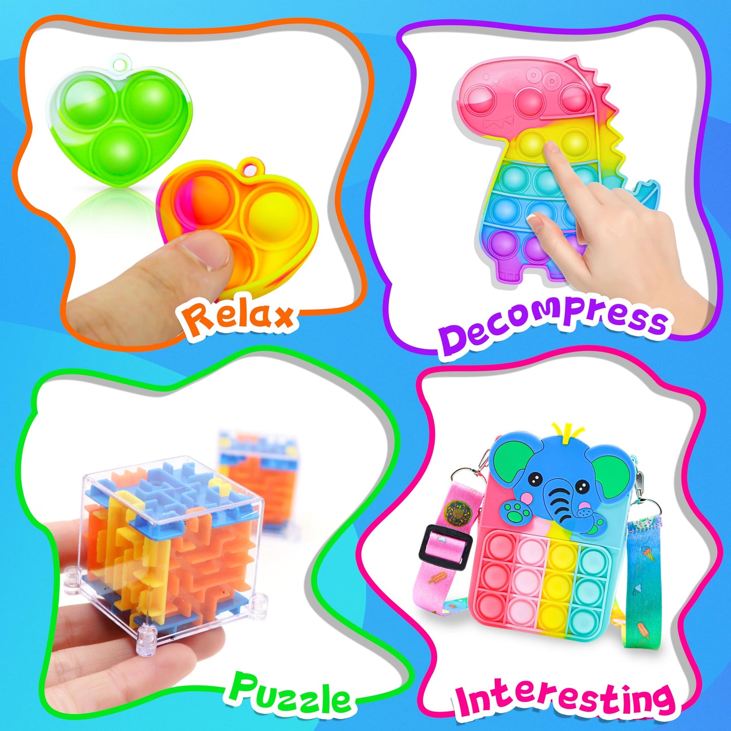 1200pcs Party Favors for Kids 6 8 12, Fidget Toys Pack, School Classroom Party Suppliers, Stocking Stuffers, Treasure Chest Birthday Surprise Box, Carnival Prizes, Goodie Bag Items for Girls Boys
