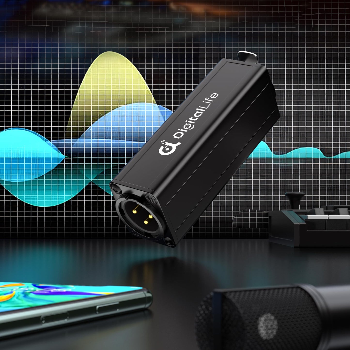 DigitalLife HumBlock XLR Series | Single-Channel XLR Audio Ground Loop Noise Isolator - Hum Eliminator - Passive, XLR-A600, M/F, 1-Pack (Not Compatible with P24/P48 Powered Microphones)