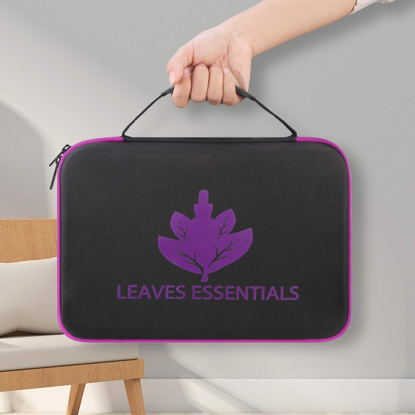 Canboc 70 Bottles Essential Oil Travel Storage Case - Holds 5ml 10ml 15ml 20ml for Young Living doTERRA Aromatherapy Bottle, Hard Carrying Cases fit Dropper, Sample Jar, Foam Insert Organizer, Black