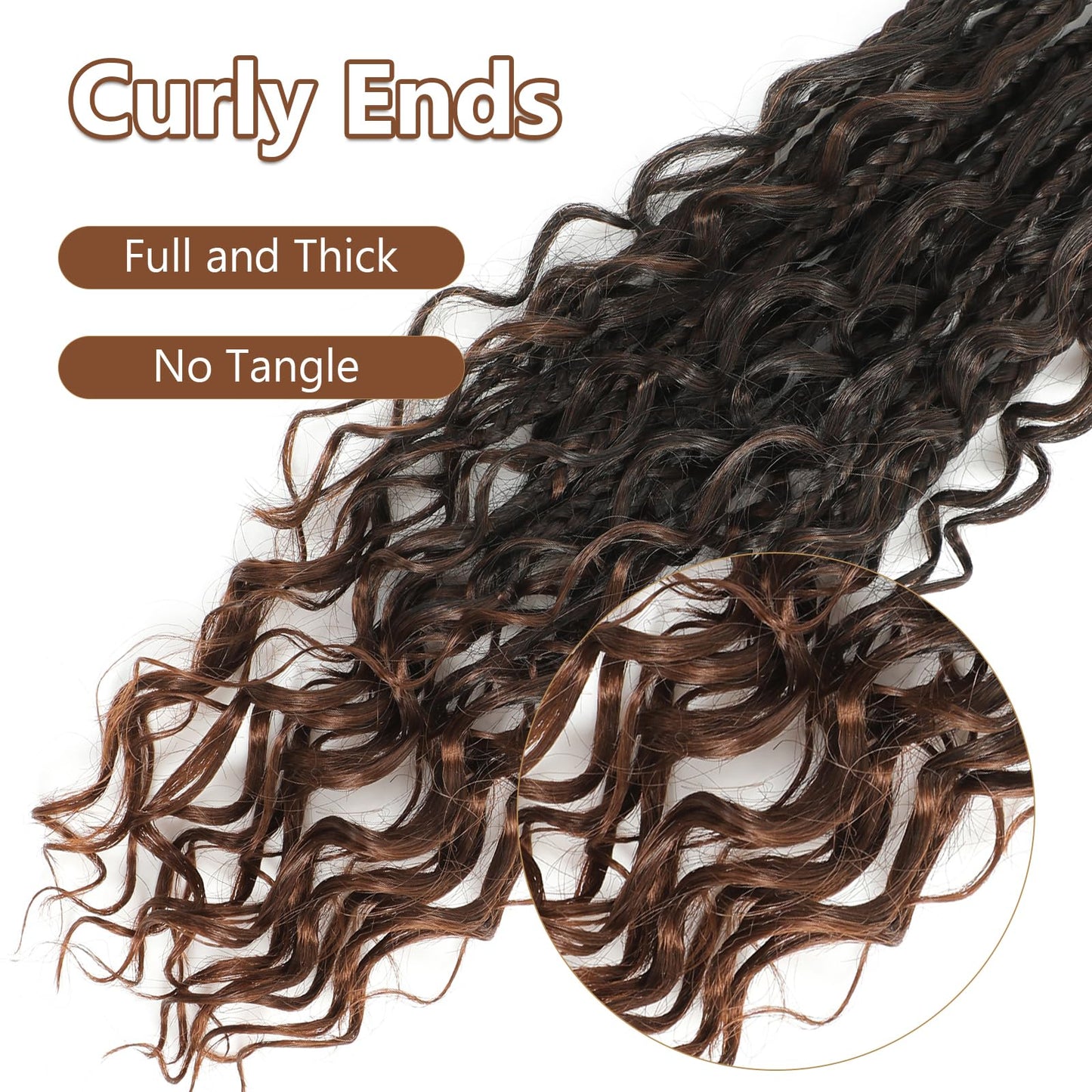 8 Packs Goddess Box Braids Crochet Hair-12 Inch Crochet Box Braids Pre-looped Bohomian Crochet Braids Hair Synthetic Braiding Hair Extensions Crochet Hair for Black Women(1B/30)