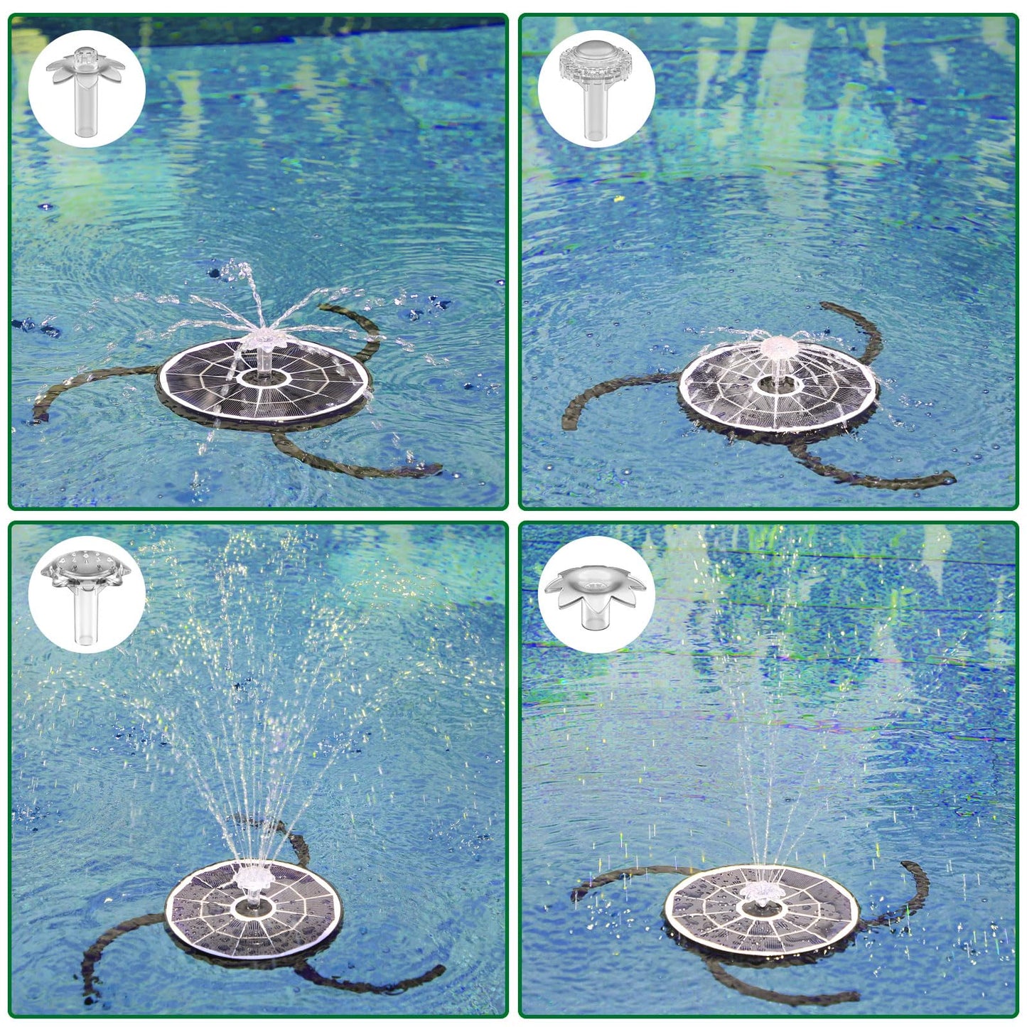AISITIN Solar Fountain 2026 Upgraded, 3.7W Solar Powered Fountain Pump for Outdoor with 4 Spray Effects, Solar Pond Pump Floating Fountain Pump for Garden,Bird Bath,Pond,Water Feature