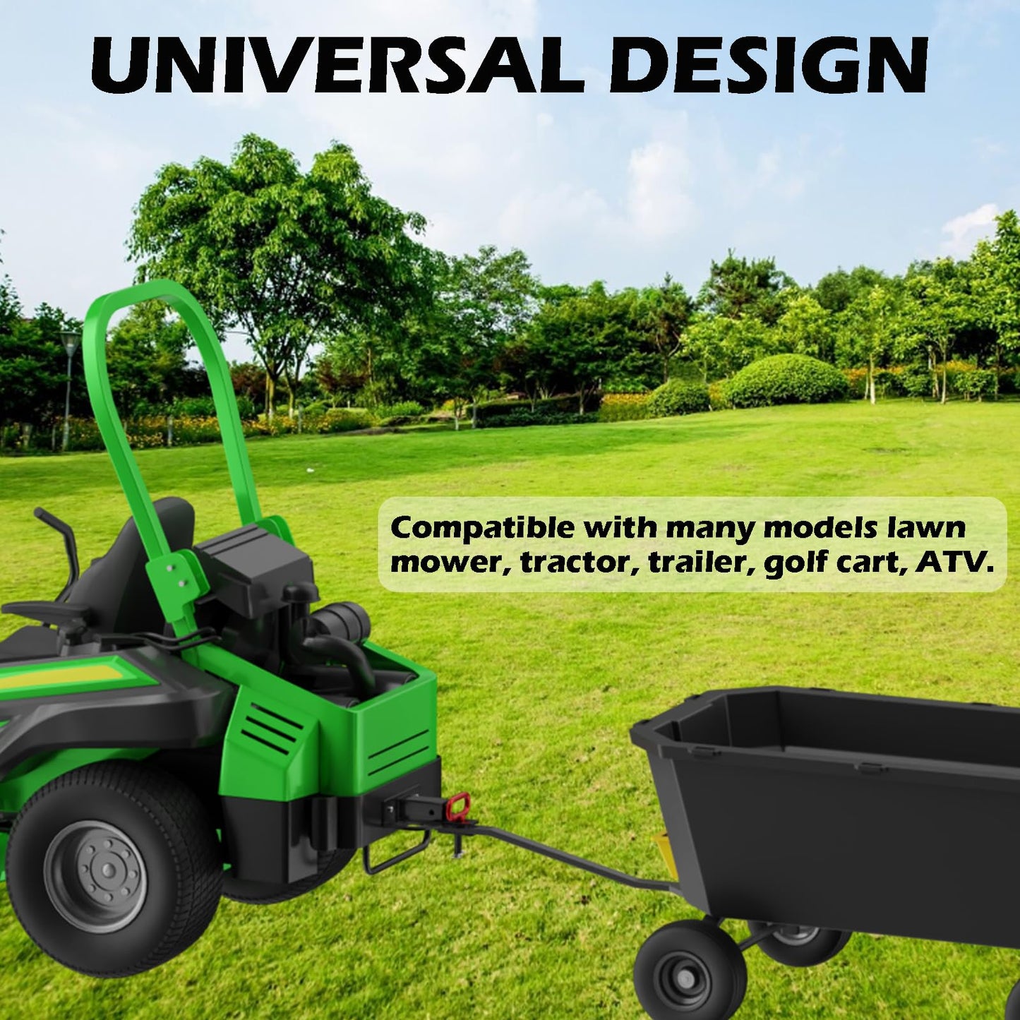 Upgraded Zero Turn Lawn Mower Hitch with 1-1/4" Receiver, 6mm Thicker Heavy Duty Steel Bolt On Trailer Hitch Receivers, Compatible with Many Models Lawn Mower, Tractor, Trailer, Golf Cart, ATV Etc.