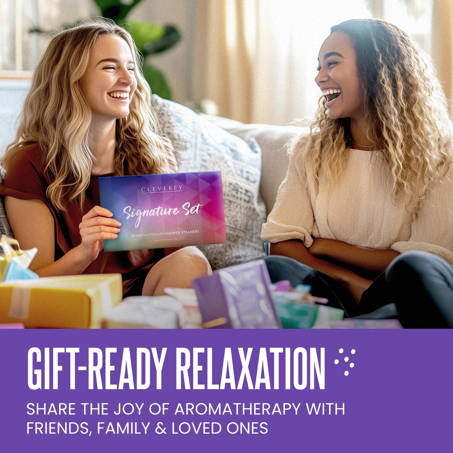 Cleverfy Shower Steamers Aromatherapy – Stocking Stuffers for Women, Men, Teens and Adults – Christmas Gifts for Women, Men, Mom,Teen Girls and Her – White Elephant Gifts for Adults – 36 Tablets