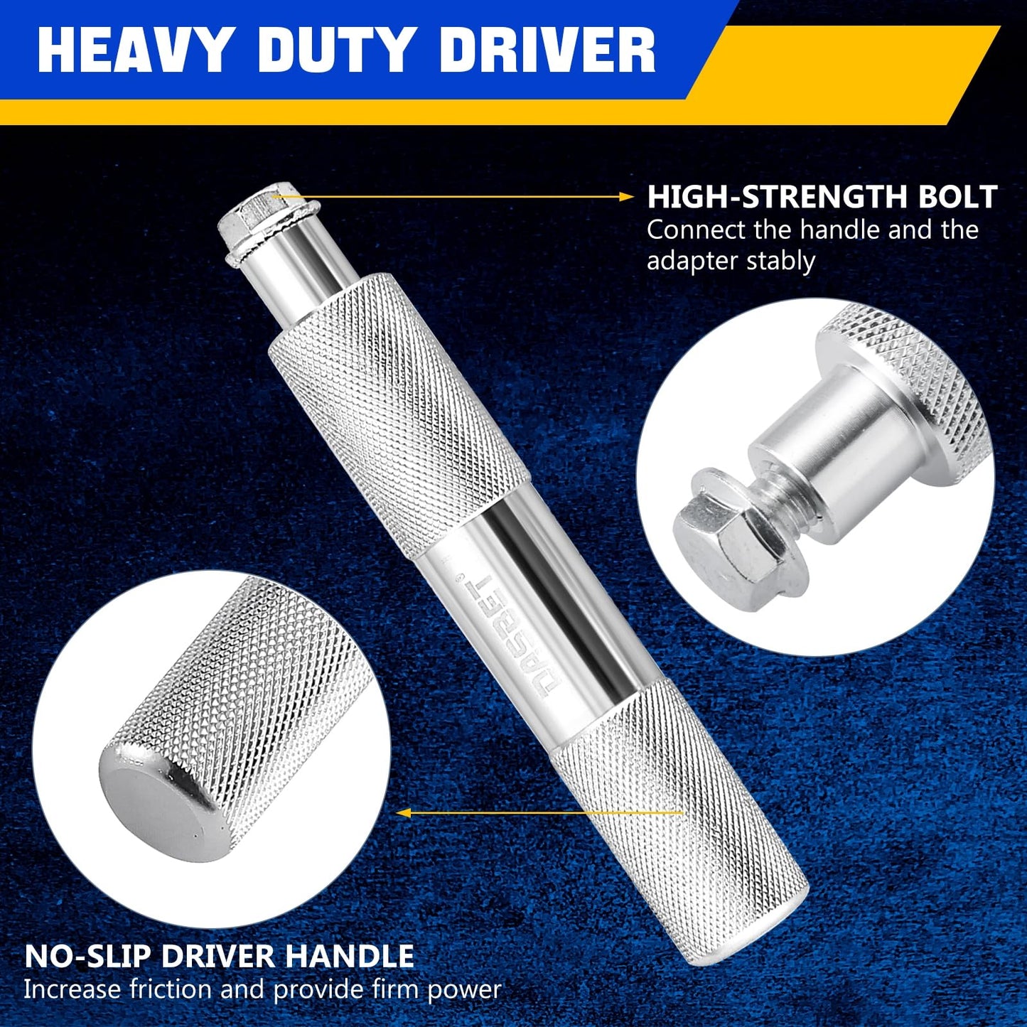 DASBET Axle Bushing Bearing Race & Seal Install Master Tool Set - Aluminum 10pcs Kit With 1 Driver 9 Discs for Bearing Installation