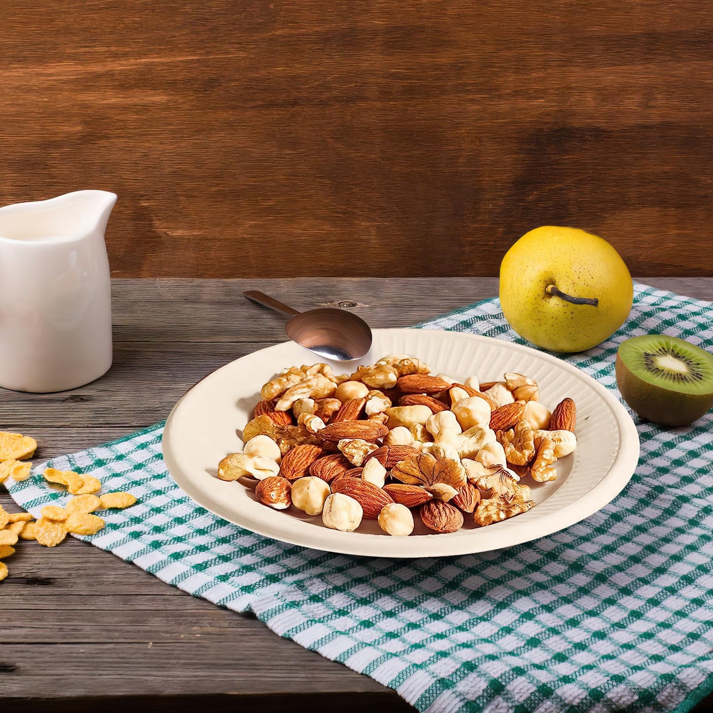 500 pcs Disposable Paper Plates, 6 Inch Bulk Heavy Duty Sugarcane Brown Paper Plates Compostable Plates for Dessert Party Appetizer Cakes Restaurant Party Supplies