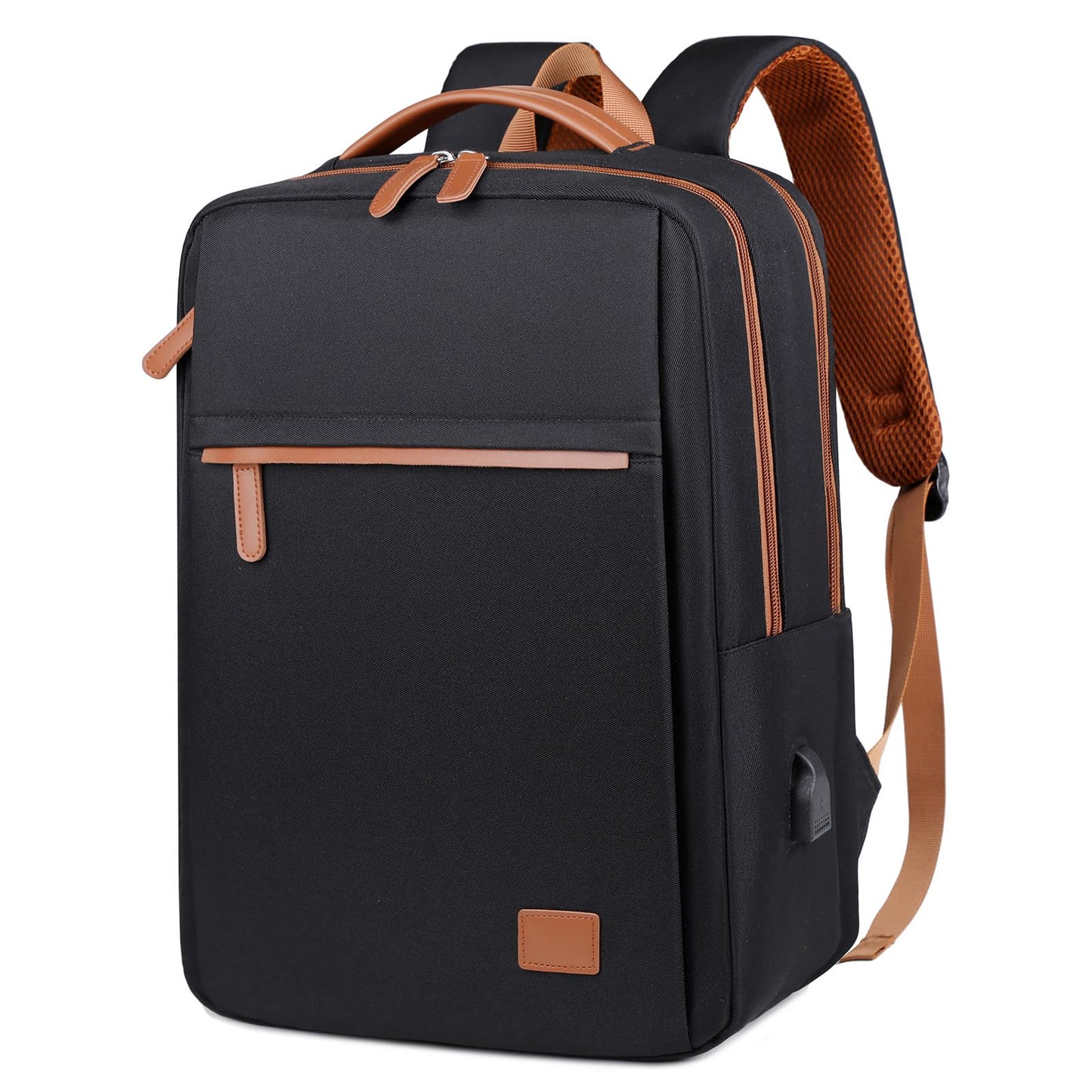 Outplea 15.6" Laptop Backpack for Work Men, Airline Approved Carry on Travel Backckpack, Black