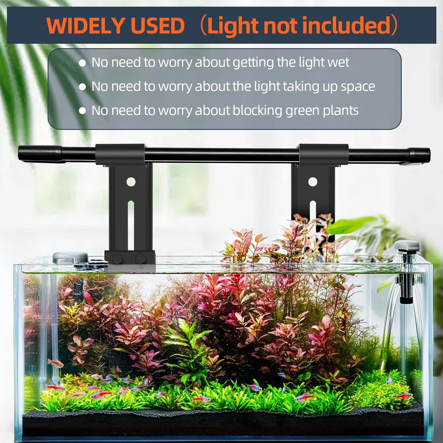 hygger Aquarium Light Clip Holder (for HG-957),2 Pieces, Aquarium Fish Tank Light Riser/Holder/Bracket/Stand/Mount