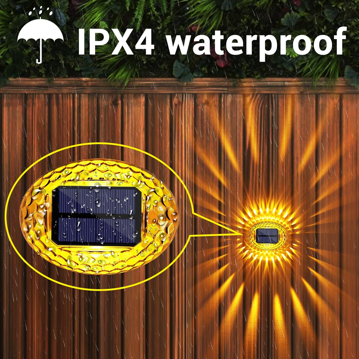 LYHOPE Solar Fence Lights Outdoor, IP65 Waterproof Solar Light for Outside, 12Pack Solar Deck Lights for Backyard Railing Patio Deck Fence Stair Railing Wall Outdoor Decorations(Warm White)