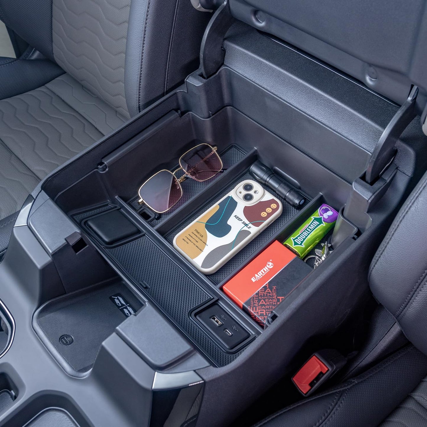 PIMCAR Full Center Console Organizer for 2023-2026 Refreshed Chevy Silverado/GMC Sierra 1500, 2024-2026 Silverado/Sierra 2500HD 3500HD (Full Console w/Bucket Seats ONLY)