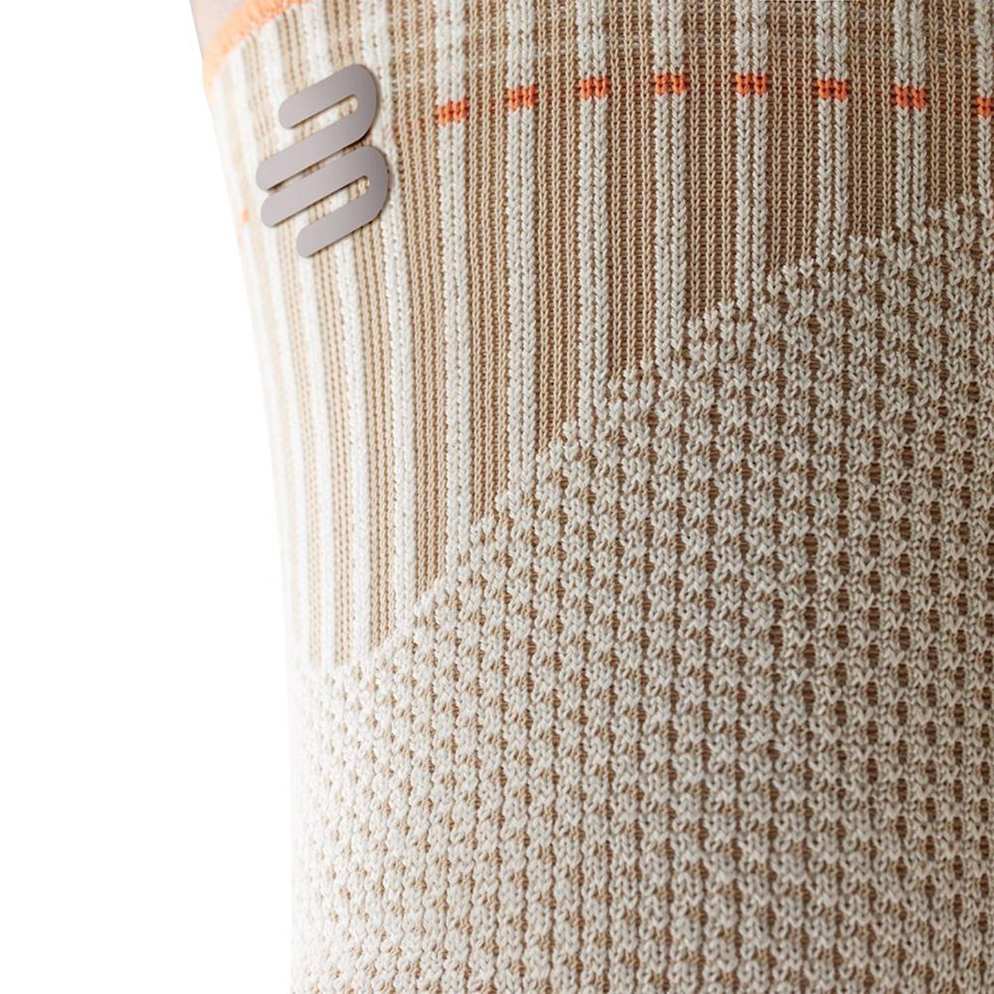 Bauerfeind - Merino Outdoor Knee Brace - Stabilization and relief of the knee joint with adjustable strap for relief of the patellar tendon - Sandstone, Orange - Size 2, Small