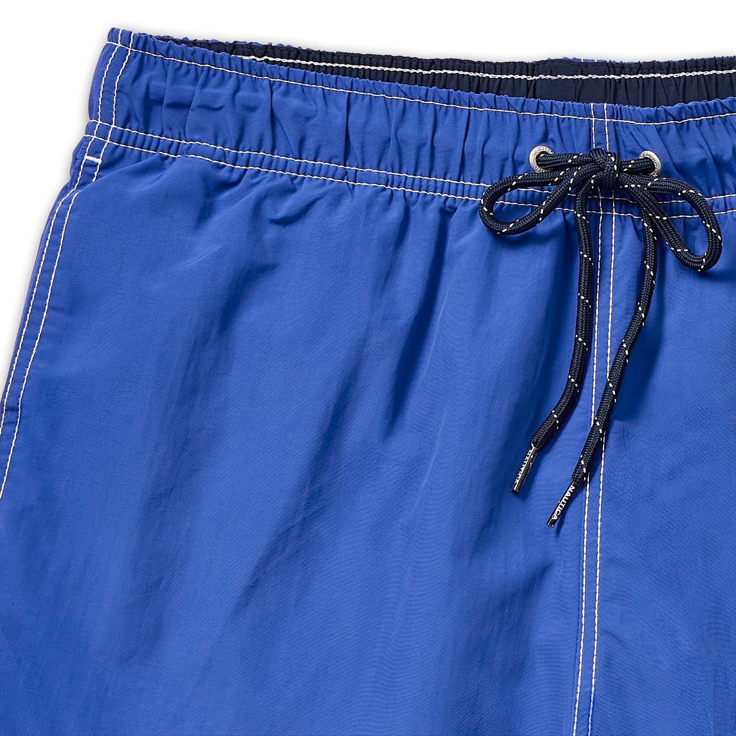 Nautica Men's Standard Solid Quick Dry Classic Logo Swim-Trunk, Bright Cobalt, Large