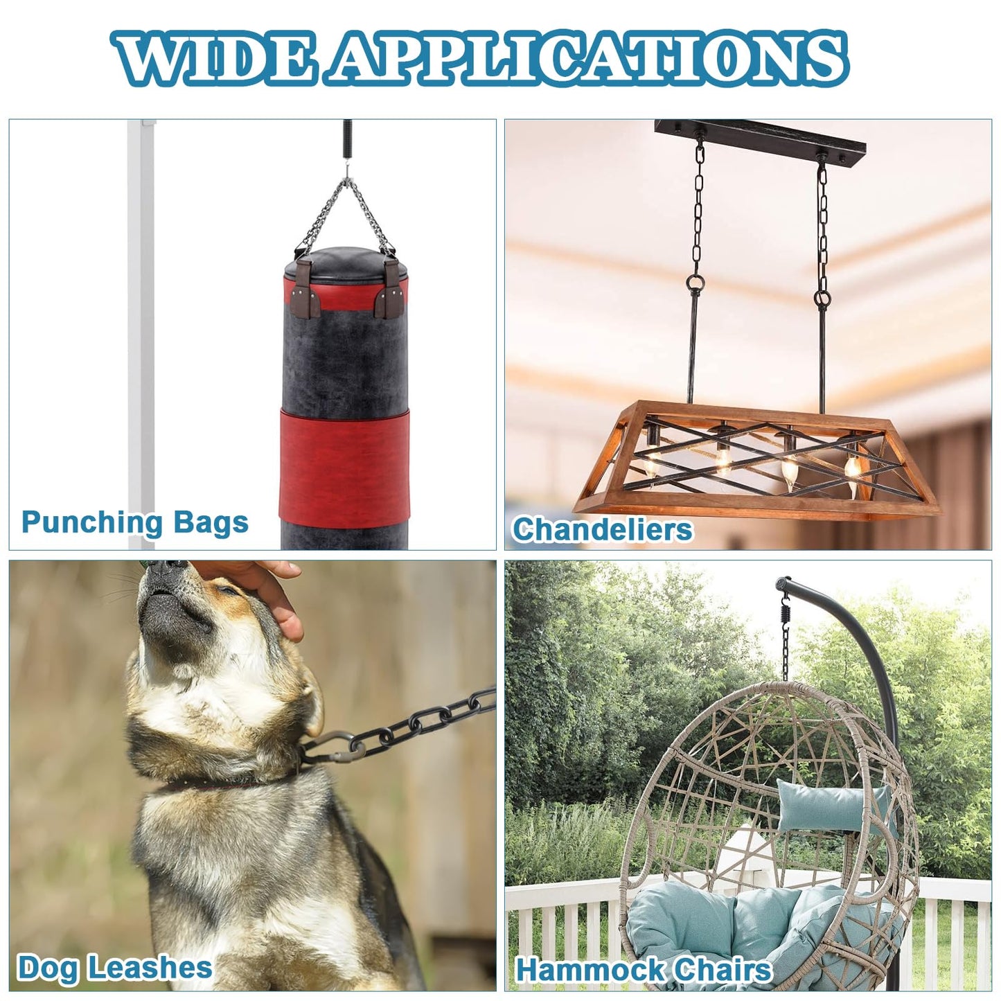 AKOLAFE 3/16" Black Chain Link 26.2 ft Long Heavy Duty Chain Bulk Decorative Chain for Hanging Hammock Chair Metal Porch Swing Chain Kit Carbon Steel Gate Chain for Outdoor Fence Boxing & Punching Bag