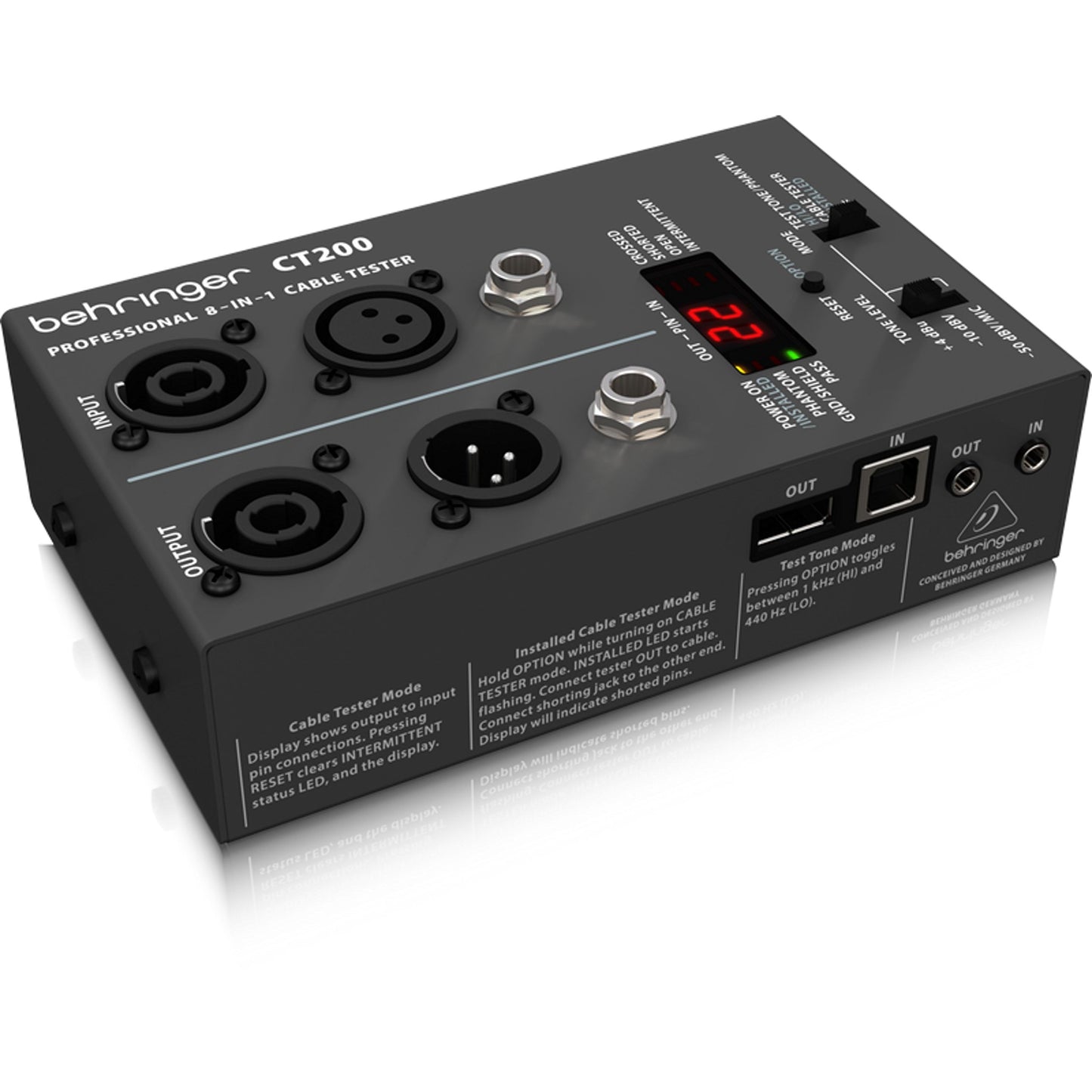 Behringer CT200 Microprocessor-Controlled 8-in-1 Cable Tester