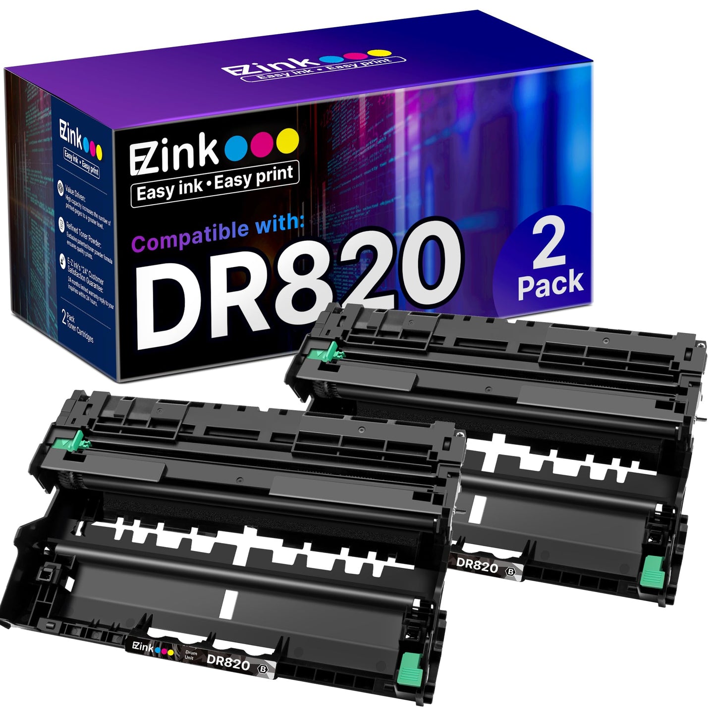 E-Z Ink DR 820 DR820 DR-820 Drum Unit Replacement 2 Pack for DR820 Drum Unit use with MFC-L5900DW HL-L6200DW HL-L5100DN MFC-L5800DW MFC-L5700DW HL-L5200DWT MFC-L6700DW