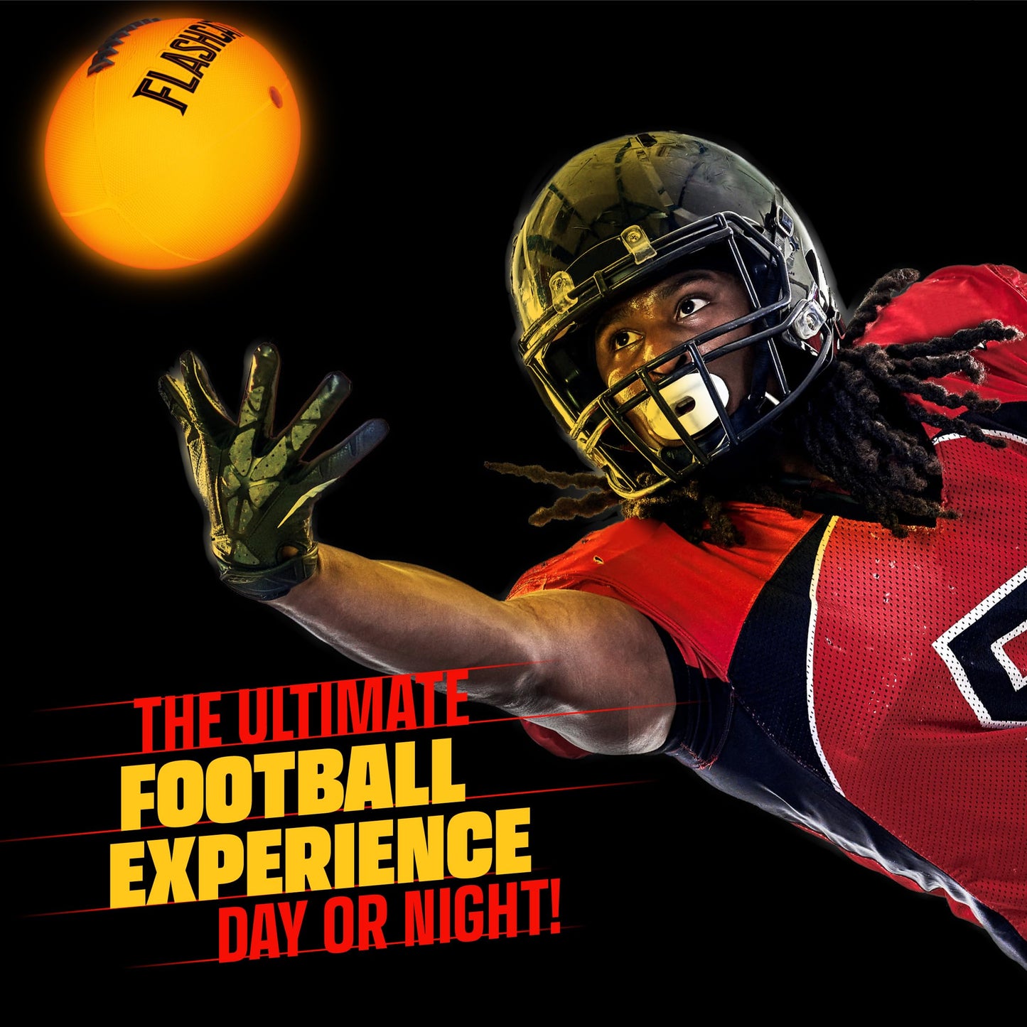 Light Up Football - Glow in the Dark Foot Ball - NO 6 - Outdoor Sports Birthday Gifts for Boys 8-15+ Year Old - Kids, Teenage Youth Gift Ideas Activity - Cool Boy Toys Stuff Ages 8 9 10 11 12 13 14 15