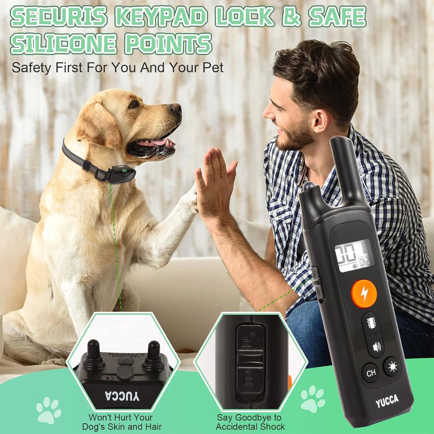 BEFYUS Anti Dog Bark Collar with Remote - Smart Waterproof Dog Training Shock Collar for 8-120 lbs Small Medium Large Dogs with Adjustable Safe Shock Modes,Beep and Vibration