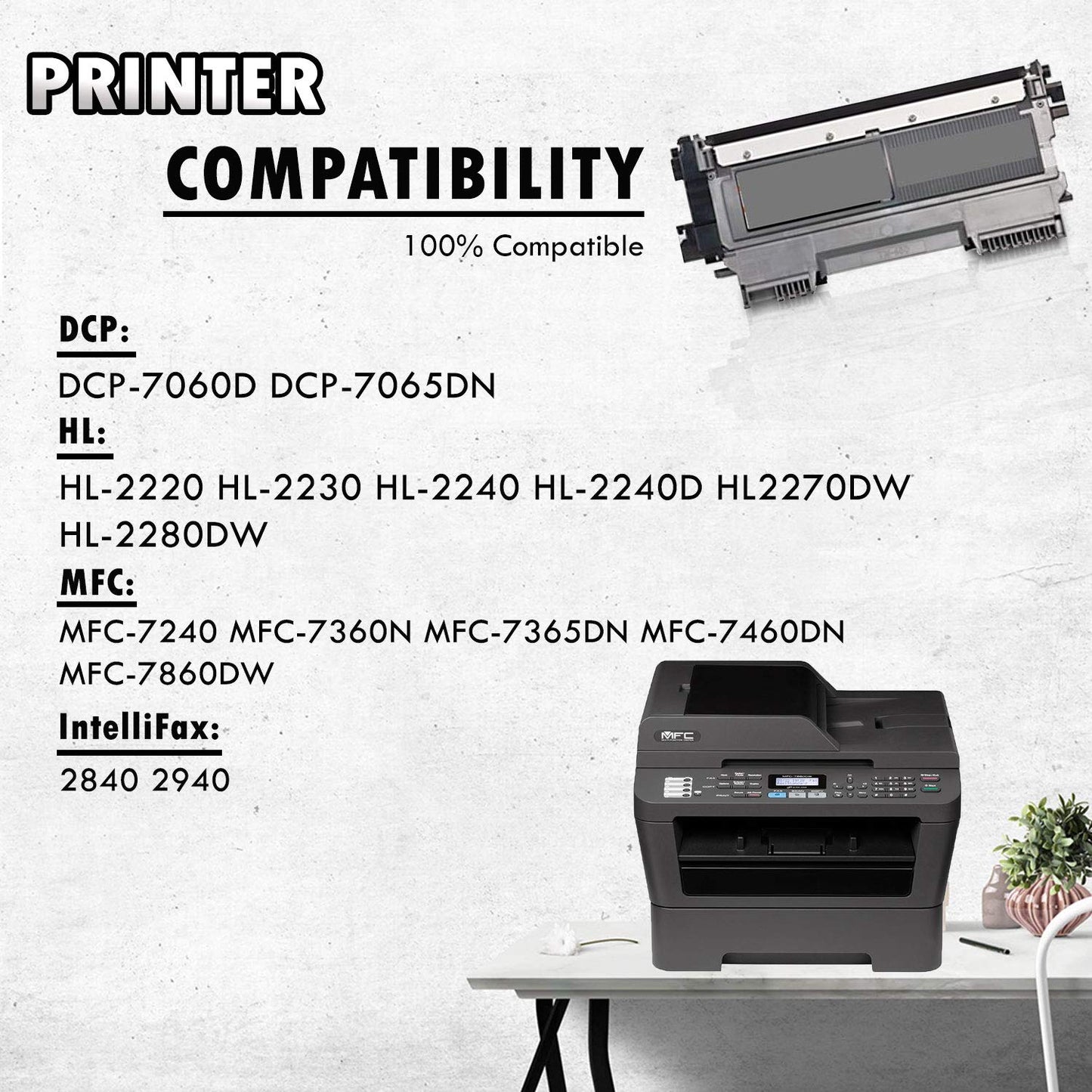 2 High Yield Inkfirst® Toner Cartridge TN-450 (TN450) Compatible Remanufactured for Brother TN-450 Black MFC-7360N MFC-7460DN MFC-7860DW HL-2220 HL-2230 HL-2240 HL-2240D HL2270DW HL-2280DW DCP-7060D DCP-7065DN