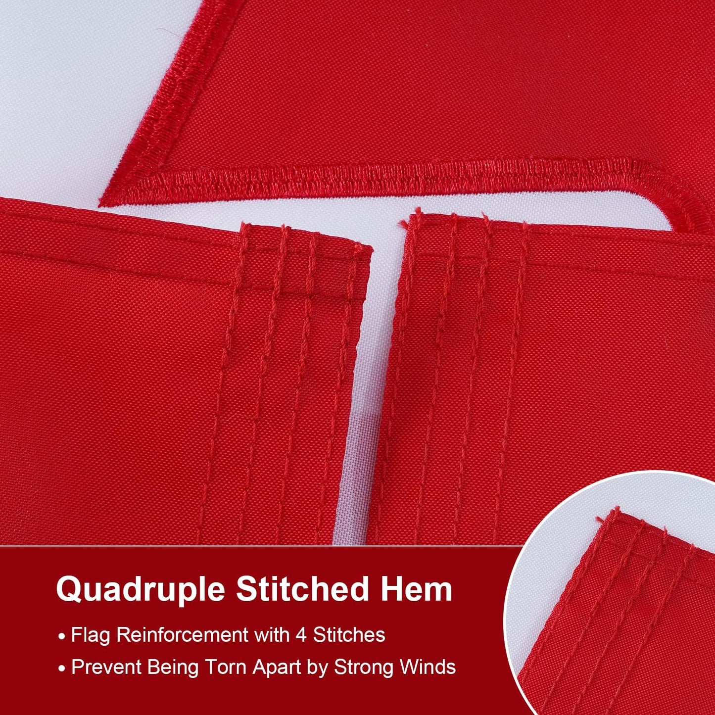 SYII Canada Flag 4x6 Ft Outdoor, Embroidered Canadian CAN Flags with 2 Brass Grommet and Sewn Stripes, Heavy Duty 210D Polyester