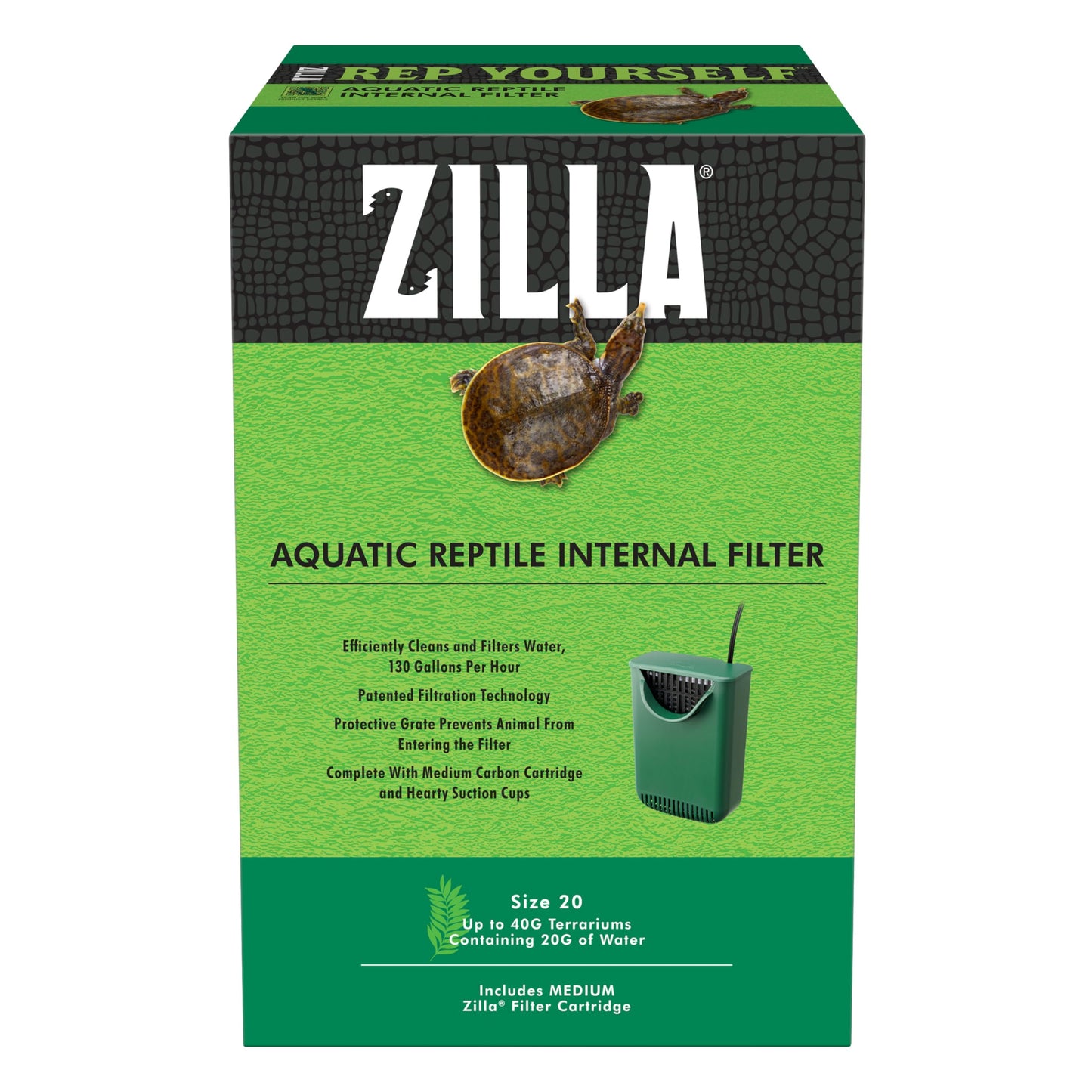 Zilla BCI276876 Aquatic Reptile Internal Filter - Size 20