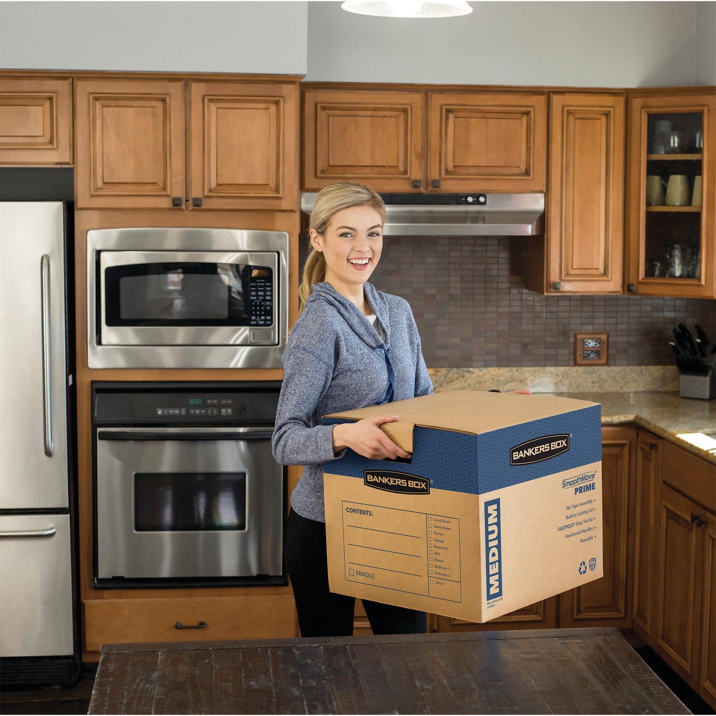 Bankers Box SmoothMove Prime Moving Boxes, Medium, 8-Pack