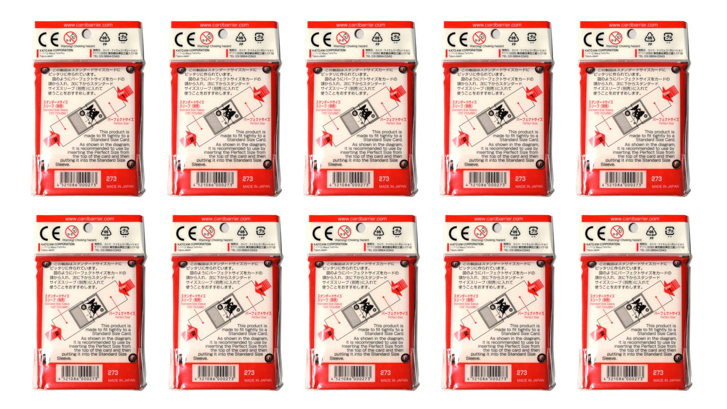 KMC 100 Card Barrier PERFECT SIZE Newest Version (10 packs/Total 1000)