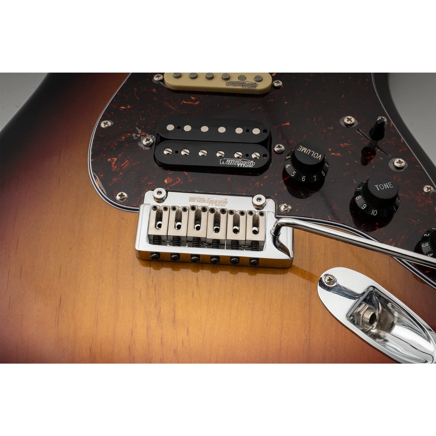 Wilkinson WOV08 52.5mm (2-1/16 inch) 2-Point Tremolo Bridge for American Standard or Professional Fender Strat Electric Guitar, Chrome