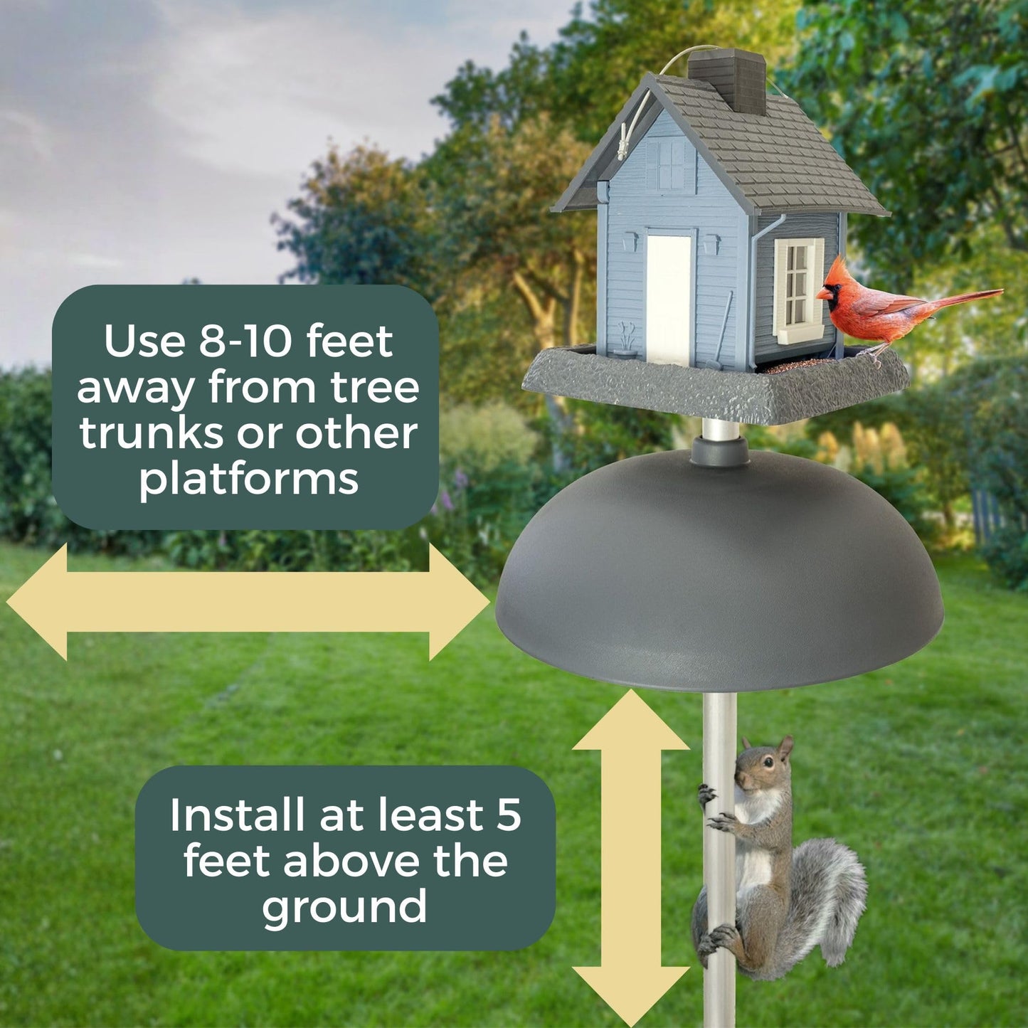 North States Mypet Two-Way Squirrel Baffle, Grey