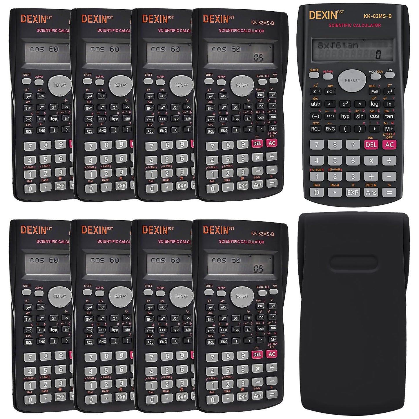 10 Pcs 2 Line Engineering Scientific Calculators Function Calculator Bulk Calculator Large Display Math Calculators for Student Teacher Classroom High School College School Business Offices Black