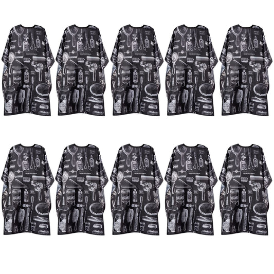 Professional Hair Cut Hairdressing Cape Cloth Waterproof haircutting Apron Salon Barber Gown for Adult Men Women (55 x 47 Inch (10 Pack)