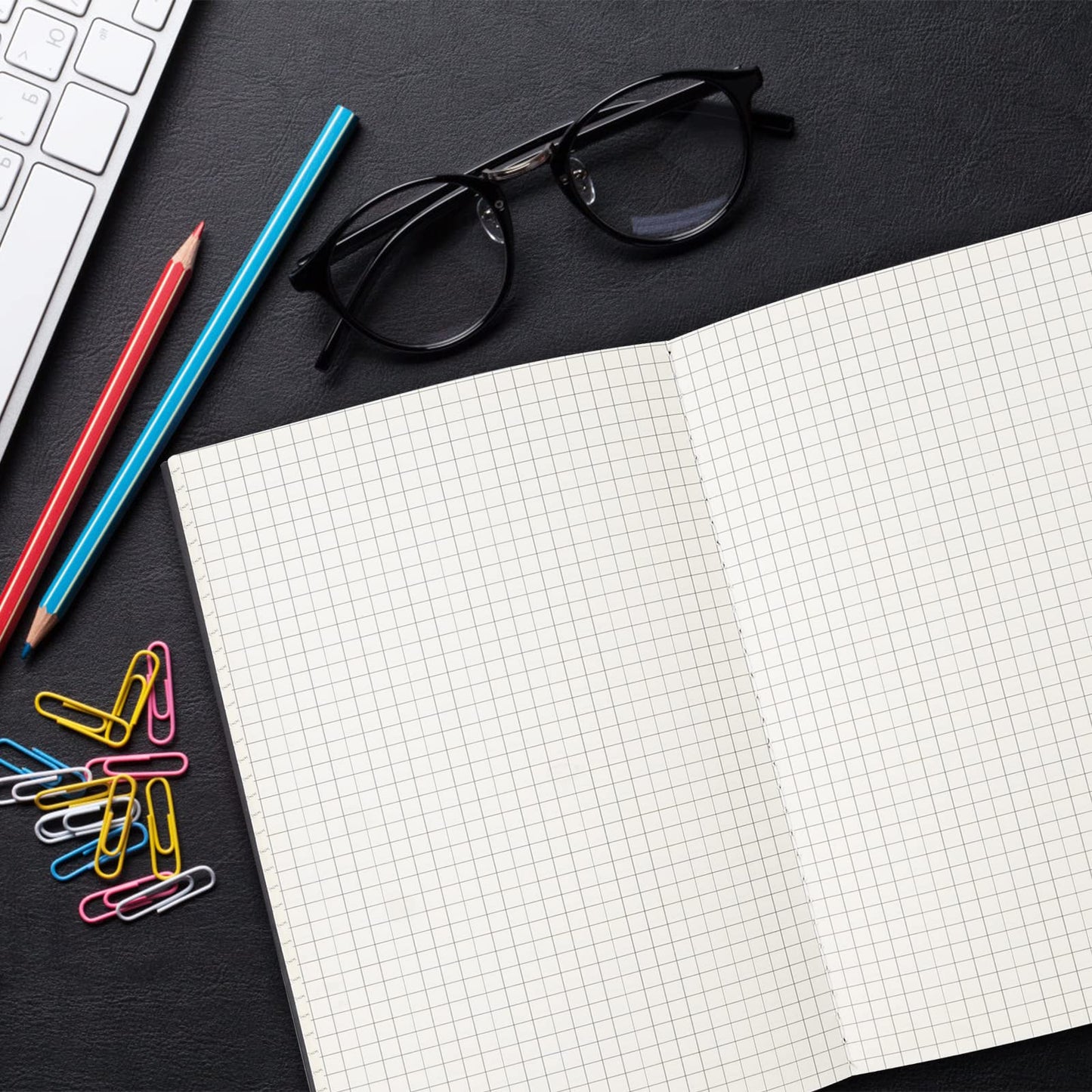 24 Pack Graph Paper Notebooks, A5 Black Grid Paper Notebook, 80 Pages/40 Sheets, 80GSM, 8.3x5.5 Inch, Quad Ruled, Square Grid Travel Notebooks Journals for Math, School, Work, Office