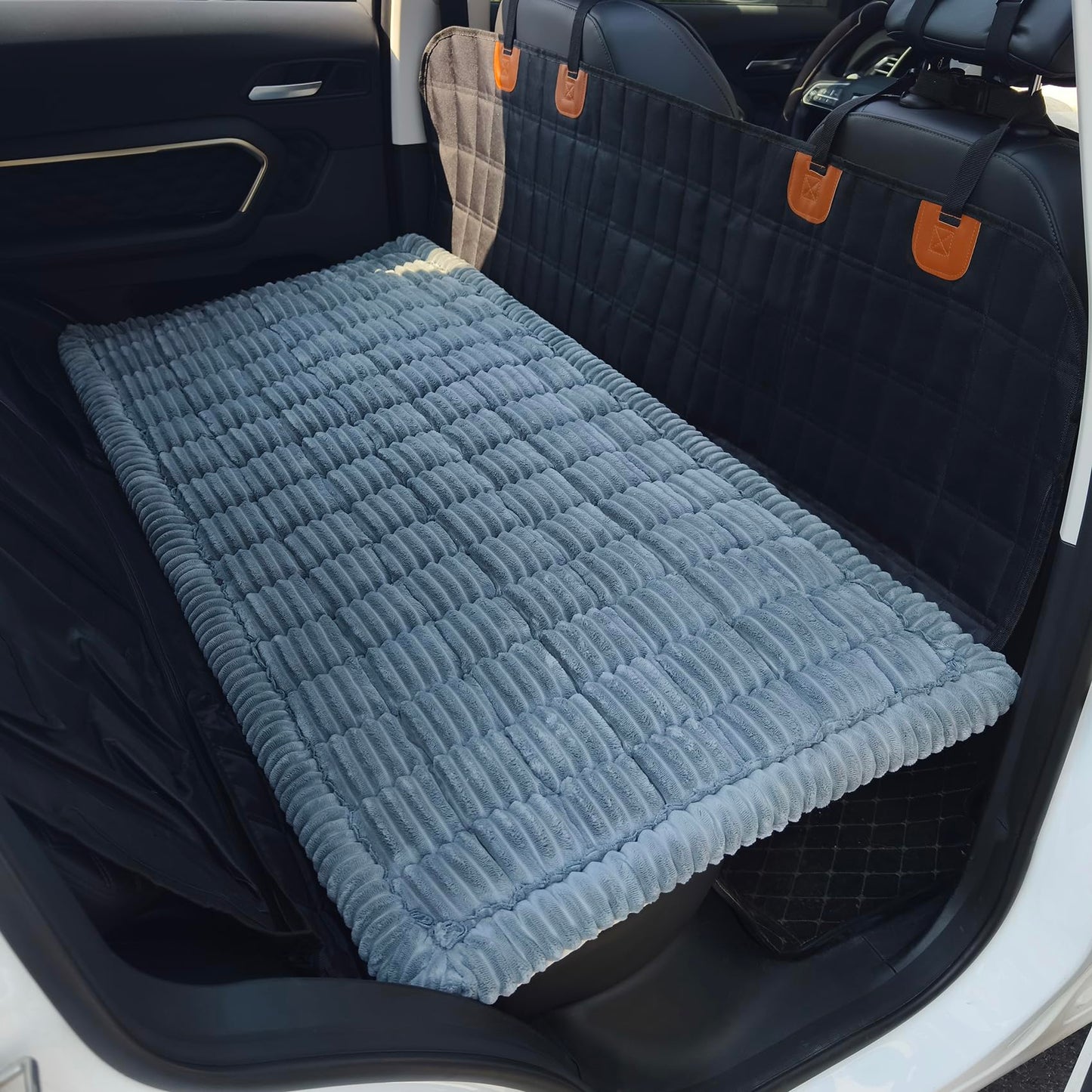Dog Bed for Car, Backseat Pet Bed Mat, Dog Seat Cover for Car Back Seat, Non-Slip Travel Pet Mat, Fit for Backseat Extenders and Seat Covers (Bluegrey, 63x137cm)
