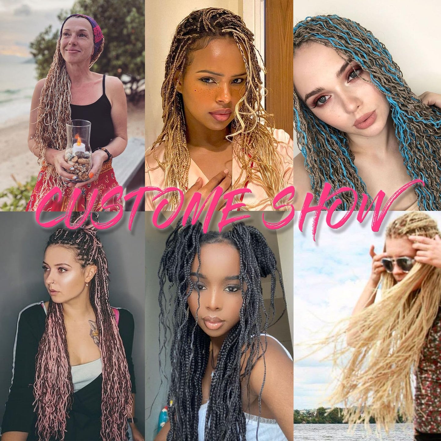 RuiYok 240 Strands Micro Box Braids Crochet Hair 18 Inch Curly ZiZi Box Braids Natural Black Micro Locs with Curly Ends 8 Packs Sister Locs Mini Twist Crochet Hair Braiding for Women #1B