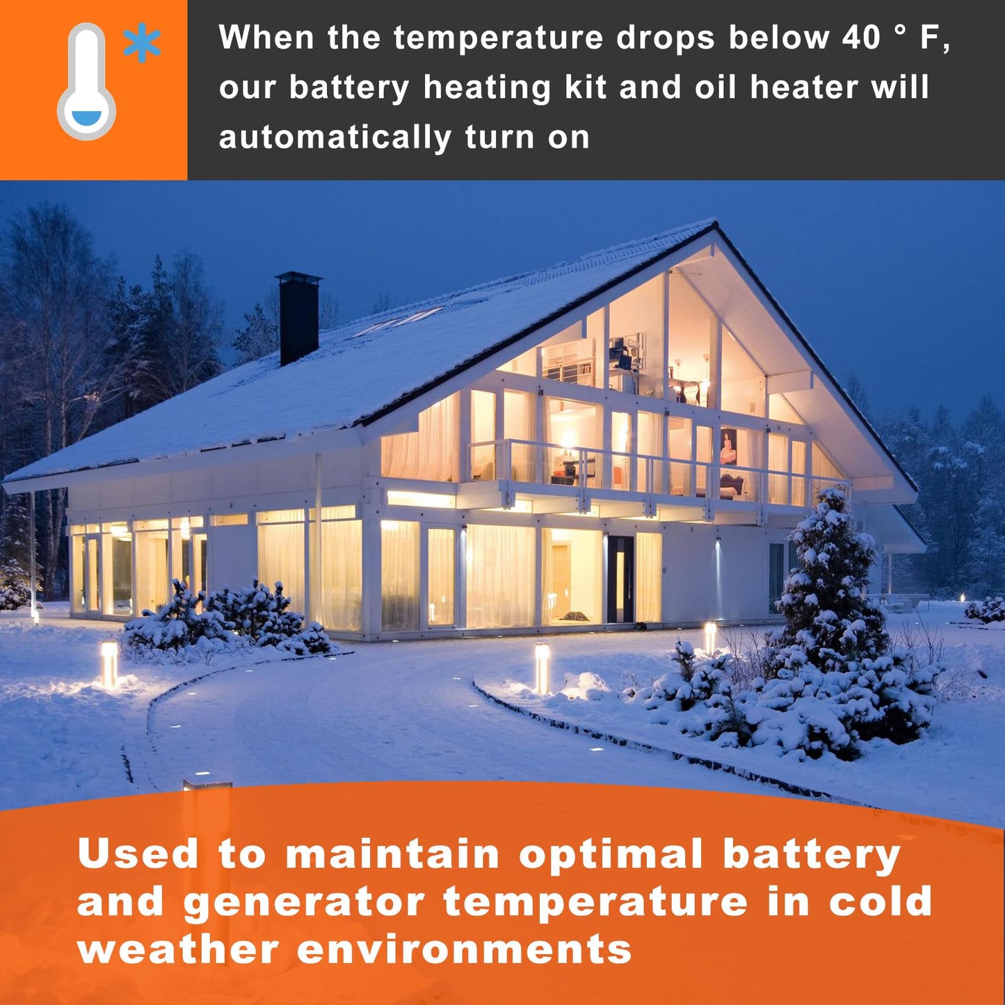 7101 Battery Heater Pad & 7102 Oil Heater Kit Compatible with 9KW - 22KW Air Cooled Standby Suitable for Outdoor Generator Cold Protection Kit