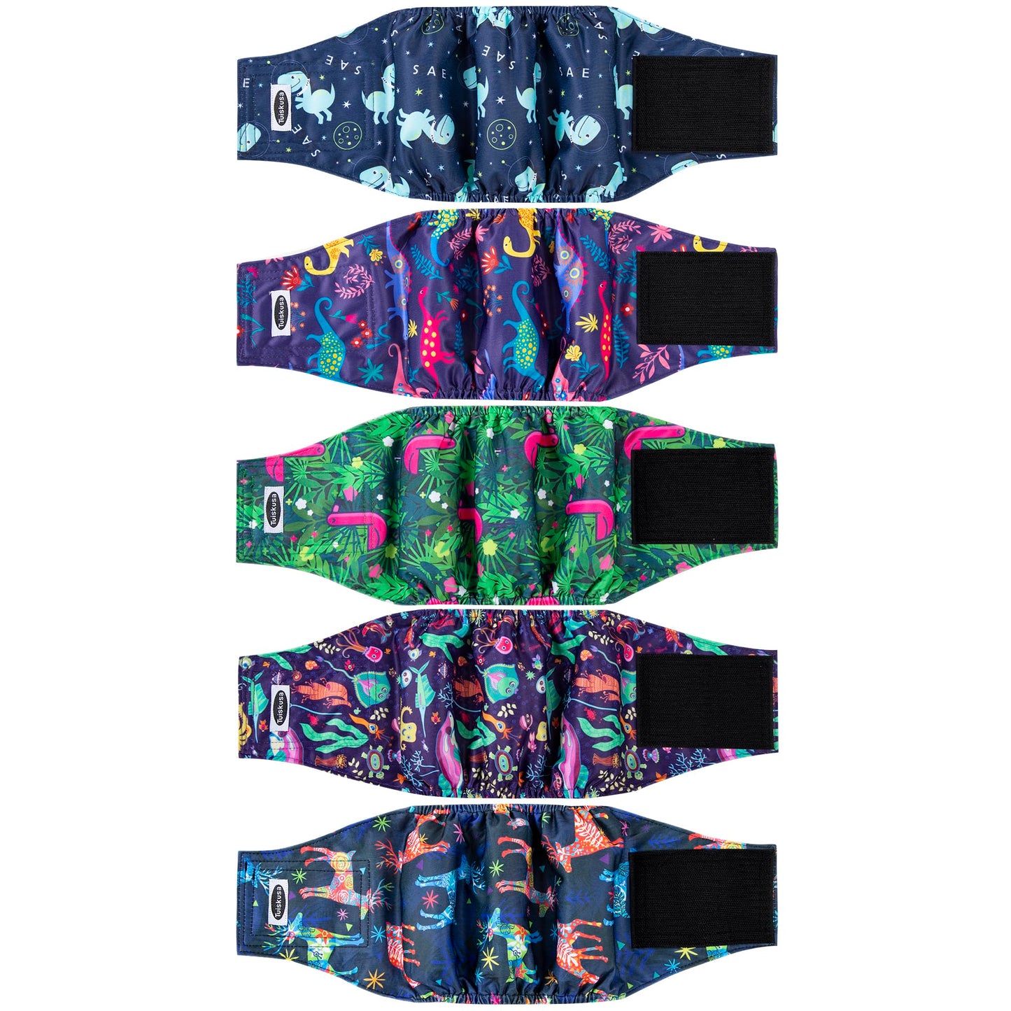 Tuiskusa Male Dog Diapers, High Absorbing Dog Belly Bands for Male Dogs, Washable Reusable Dog Male Wraps(5 Pack)