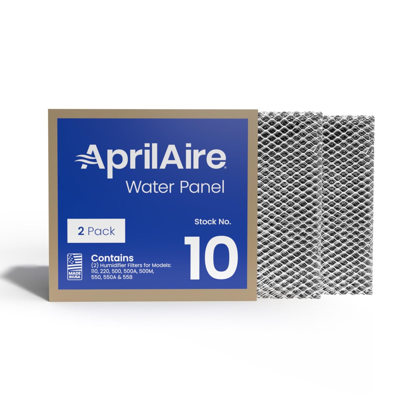 Aprilaire 10 Water Panel, Fits Humidifiers 500, 500A, 500M, 550, 550A, 558, 110 and 220 (Pack of 2)