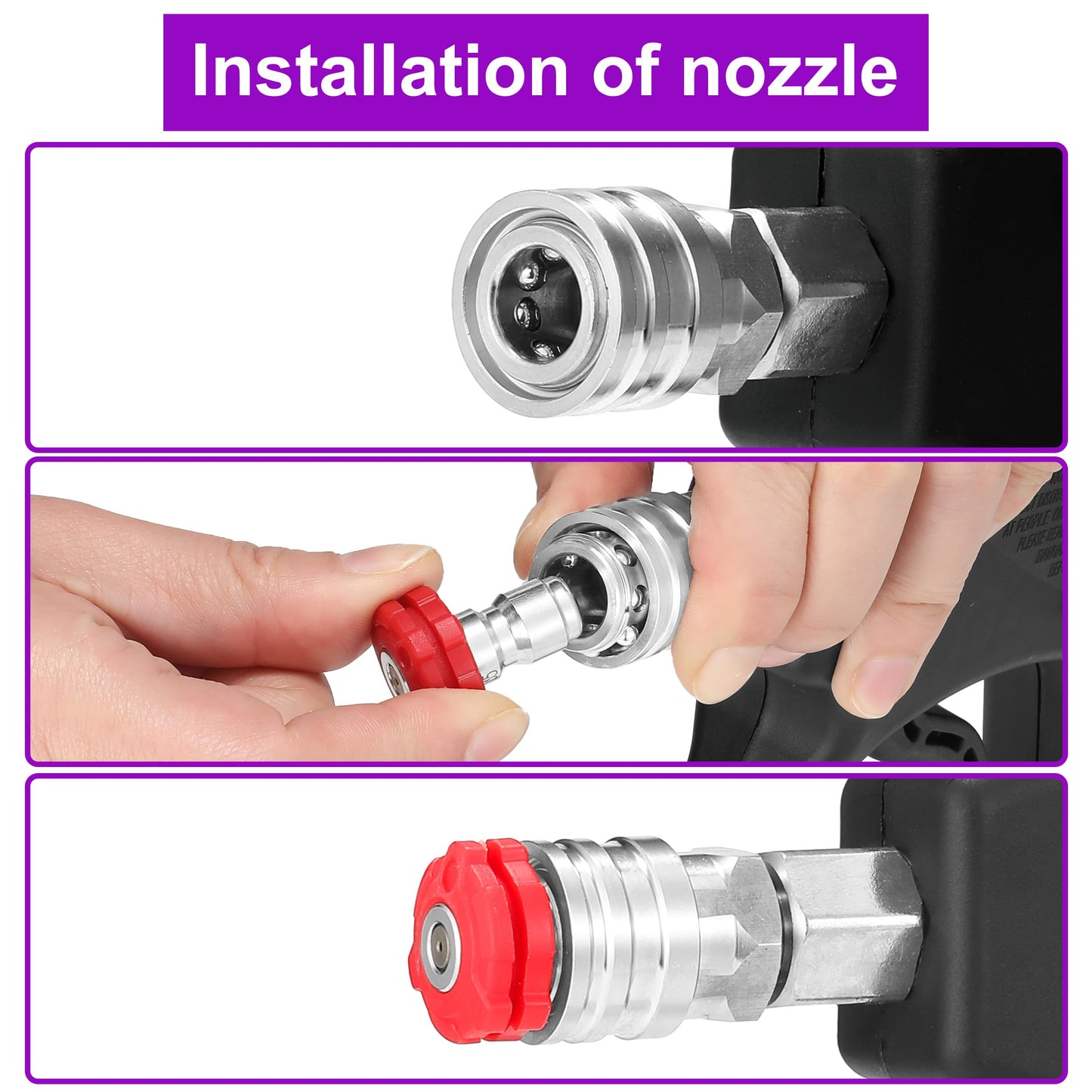 PWACCS Pressure Washer Gun with Swivel, Short Power Washer Gun with 3/8” Quick Connector, M22 14mm /15mm Fitting, 5 Pressure Washer Nozzle Tips with Holder, 5000 PSI