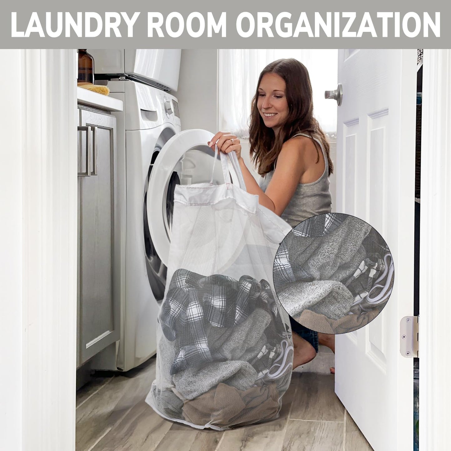 Goodpick Laundry Hamper with Wheels, 75L Collapsible Laundry Basket Organizer, Rolling Laundry Hamper with Removable Wash Bag for Living Room, Laundry Basket with Handle for College Dorm, Pink