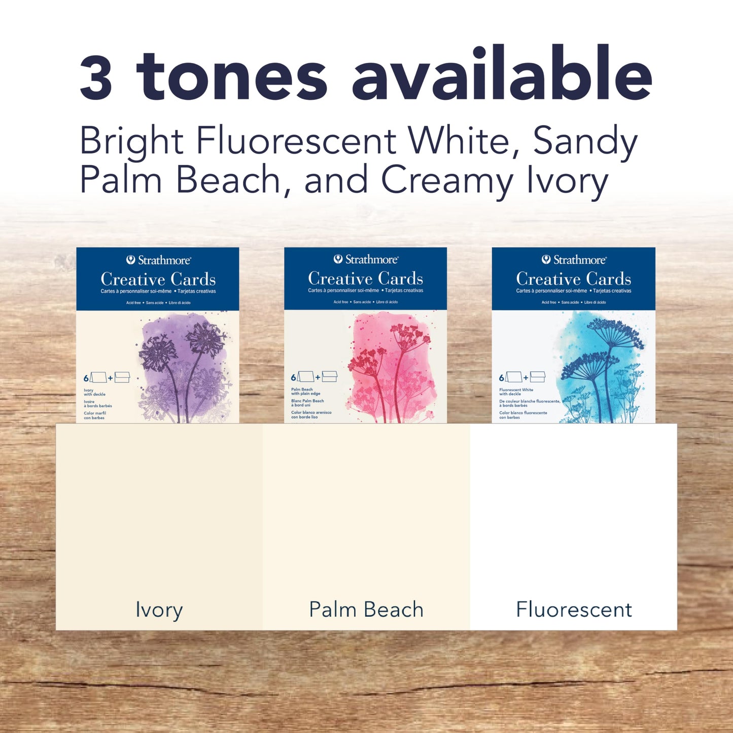 Strathmore Creative Cards, Ivory with Deckle Edge, 5x6.875 inches, 50 Pack, Envelopes Included - Blank Greeting Cards for Weddings, Events, Birthdays
