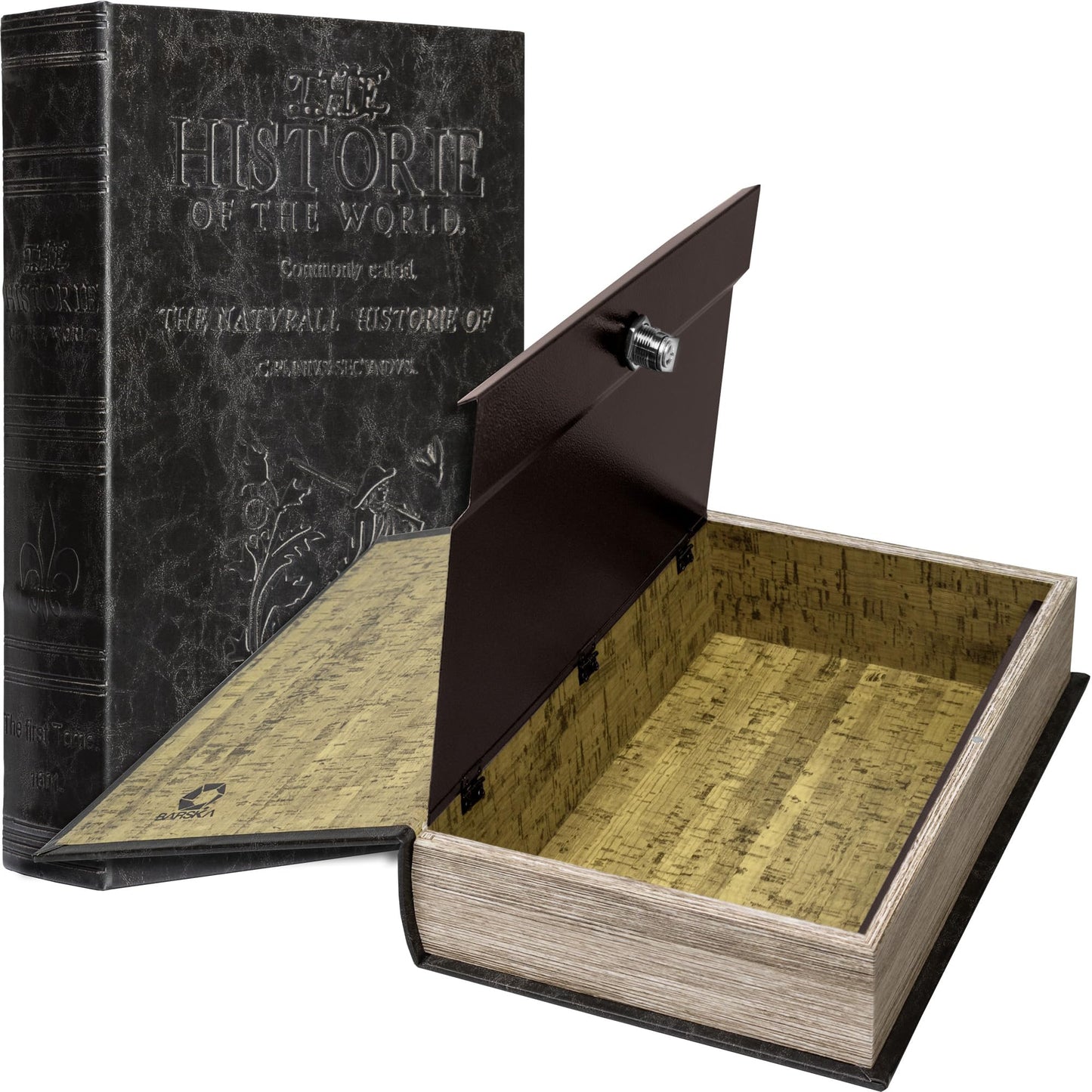 Barska Large Antique Book Safe with Key Lock – Hidden Diversion Lock Box with Magnetic Closure – Concealed Steel Compartment for Cash, Jewelry, and Valuables – Home or Office Security