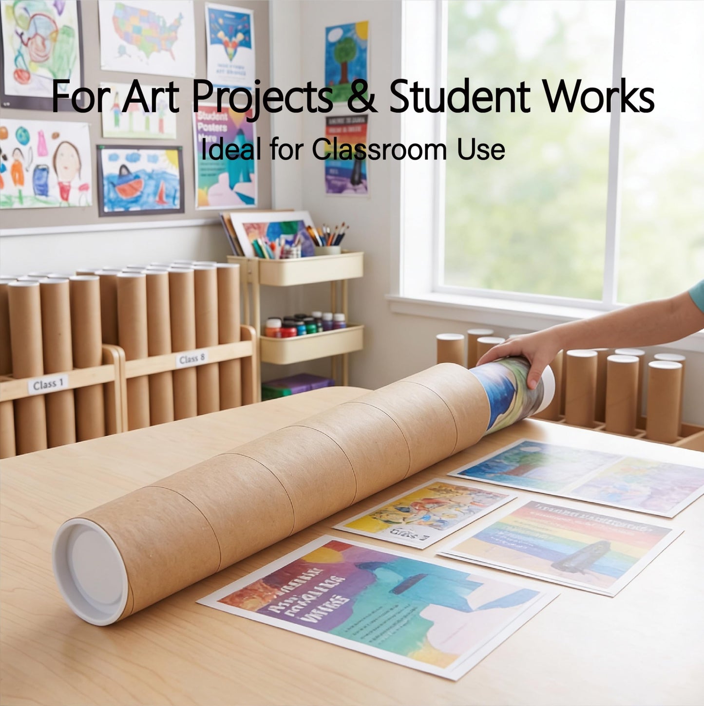 Anscher 12-Pack Shipping Mailing Cardboard Tubes with Caps, 2x15-Inch Kraft Paper Poster Tubes Mailing are essential for safely shipping documents, posters, artwork, and other delicate items.