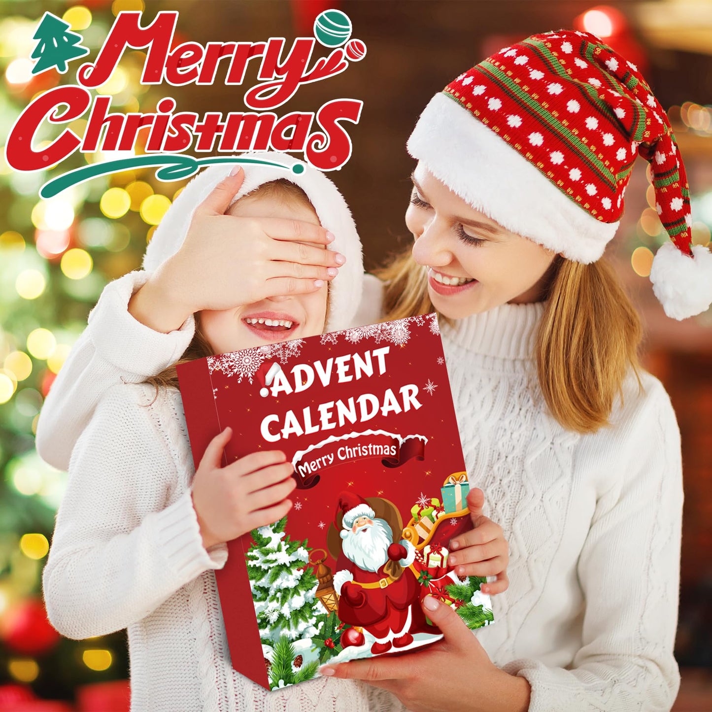 Advent Calendar 2025, 24 Days of Christmas Countdown Calendar for 24 Kawaii Squishies Toys, Surprises Sensory Fidget Toys for Kids & Adult, Christmas Party Favors Gift