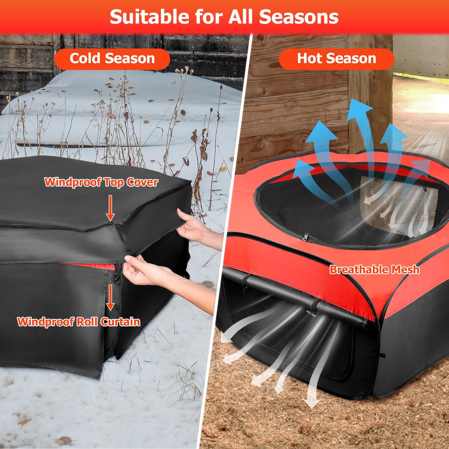 2025 Upgraded Large Brooder Box for Chick Starter Kit, Double Door Brooder Pen/Ten Brooding Up to 15 Baby Chick, Duck and Quail