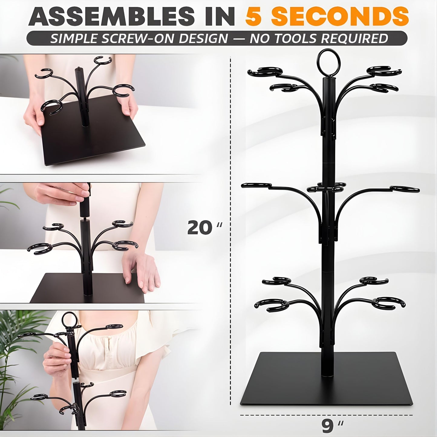 KSESTOR Cocktail Tree Stand - Holds 12 Glasses - Mimosa Bar Display