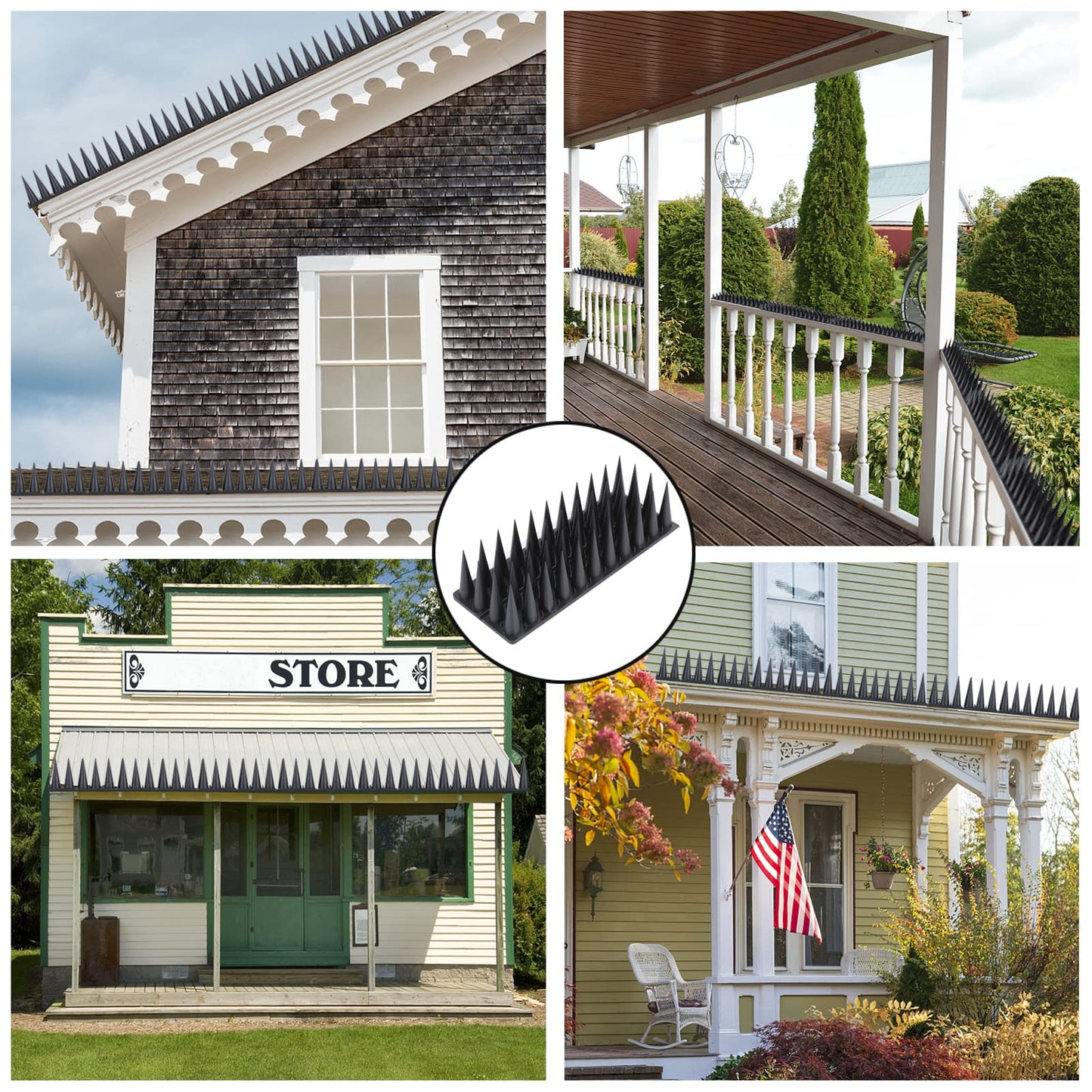 Bird Spikes, 20 Packs Bird Deterrent, Raccoon for Outdoor Repelling Reptiles, Squirrel Spikes for Fences and Roofs to Keep Birds Away（18.7Feet）