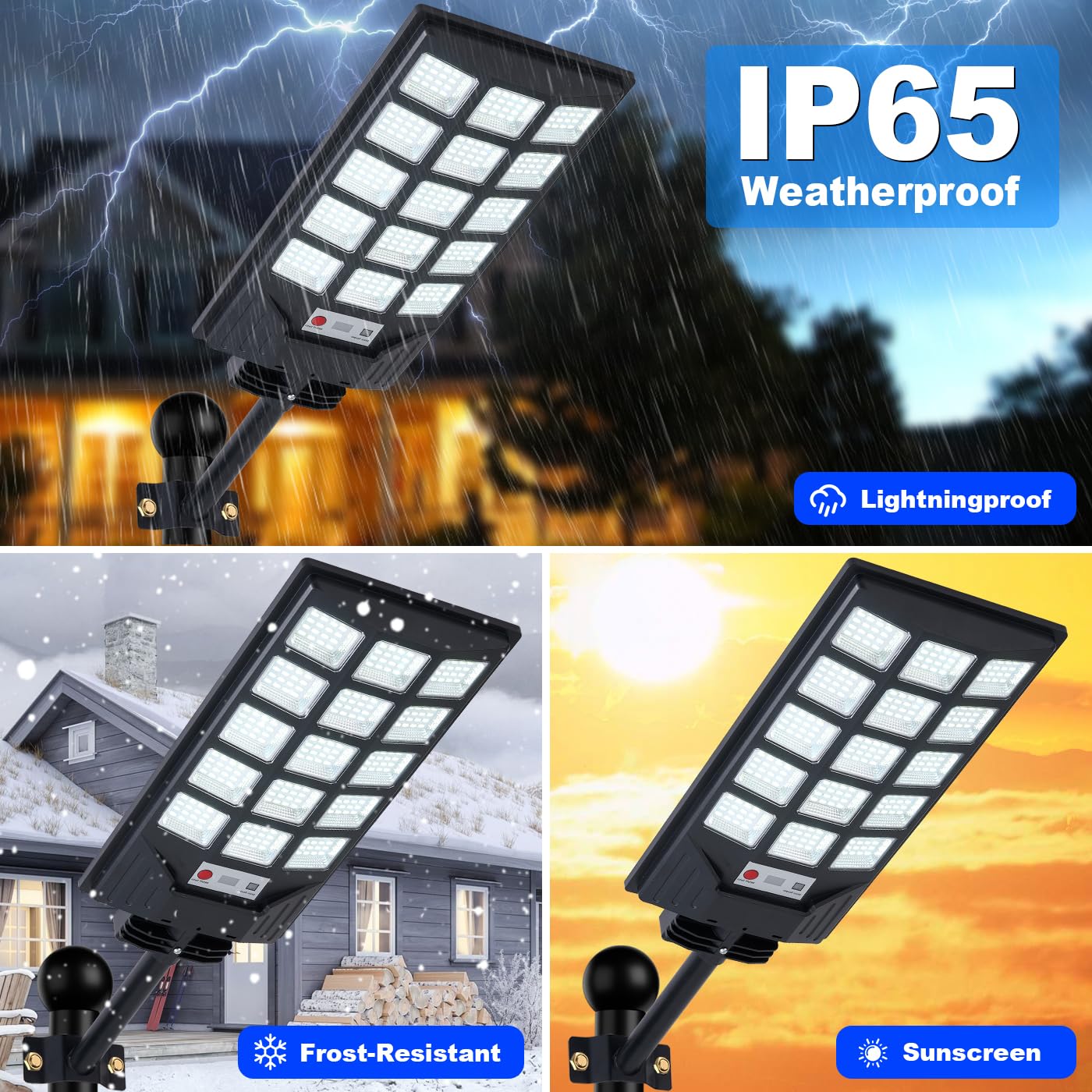 Solar Street Lights Outdoor Waterproof, 8500K Solar Powered Lights Outdoor LED Flood Lamp, Dusk to Dawn Motion Sensor and Remote Control for Yard,Fence,Parking lot,Garage (1PACK)