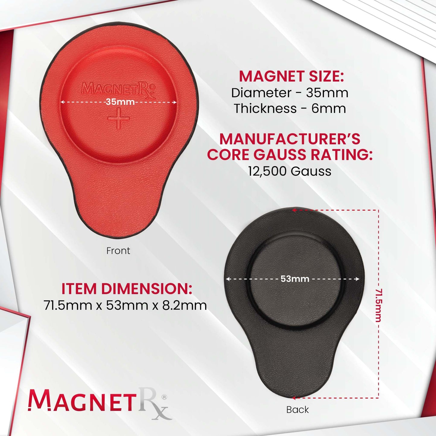 MagnetRX® Biomagnetic Magnet Kit – Imanes terapeuticos de neodimio para biomagnetismo (2 Medium Units (Leather Coated))