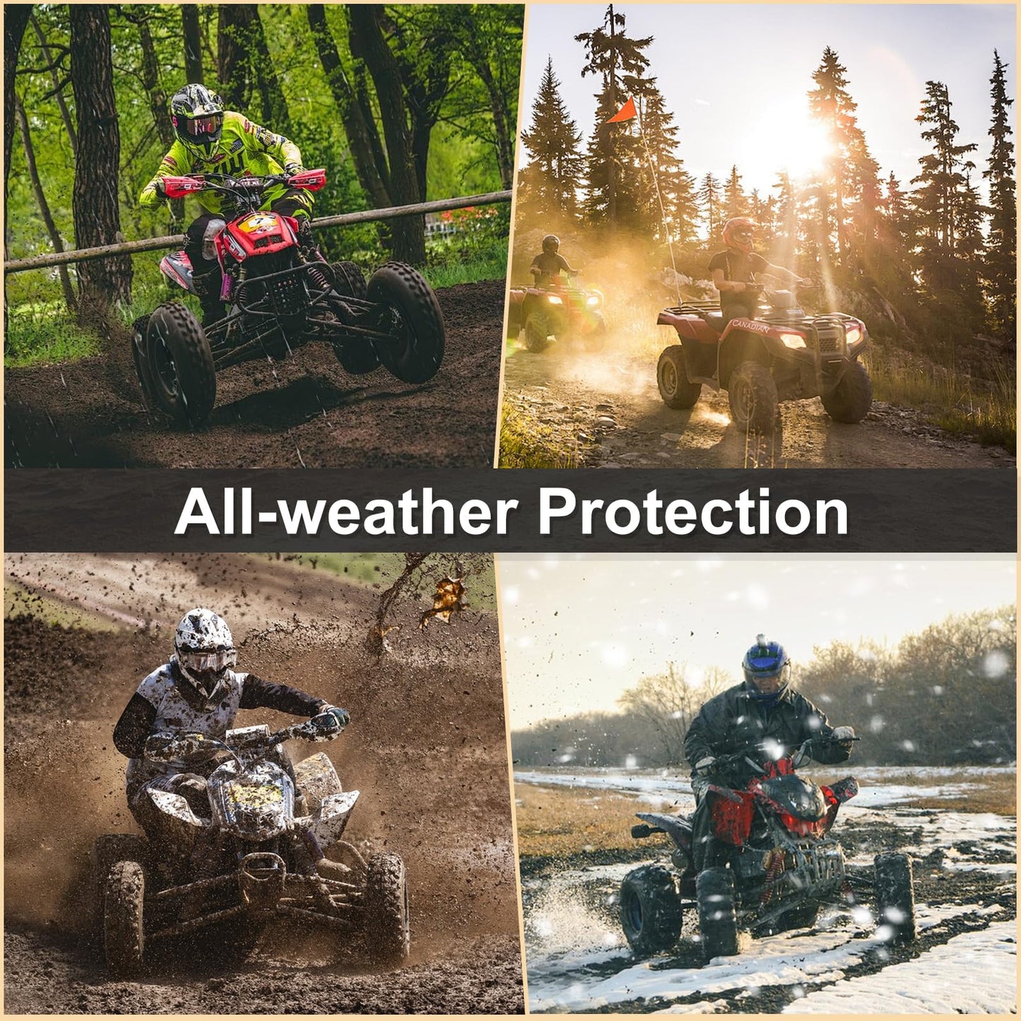 Tokept ATV Cover, Waterproof Heavy Duty 4 Wheeler Cover Quad Cover All Season Weather Proof Outdoor UV Protection for 82 Inch Polaris Kawasaki Yamaha Suzuki Honda (XLarge)